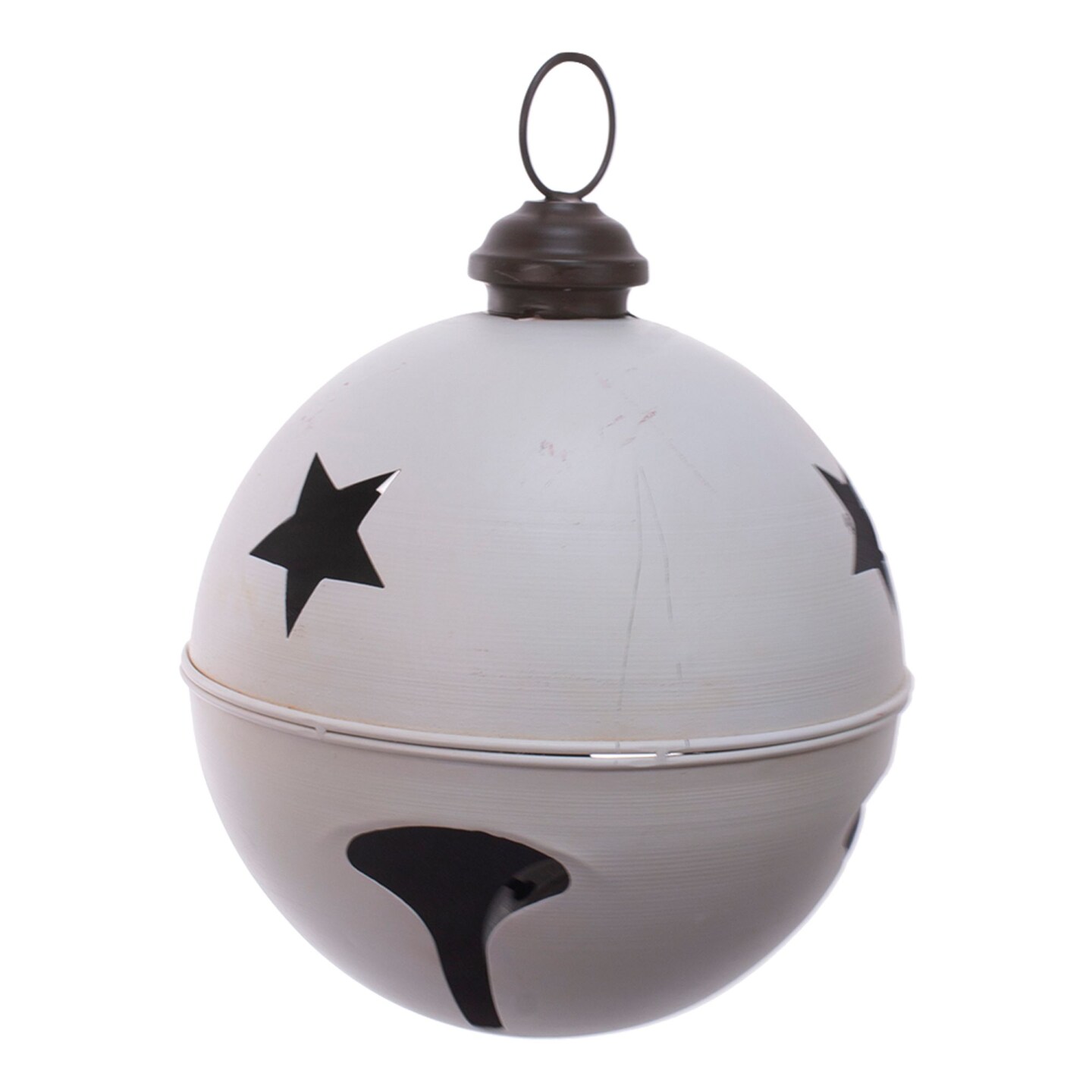 Contemporary Home Living 12.5" Cream White Round Christmas Bell