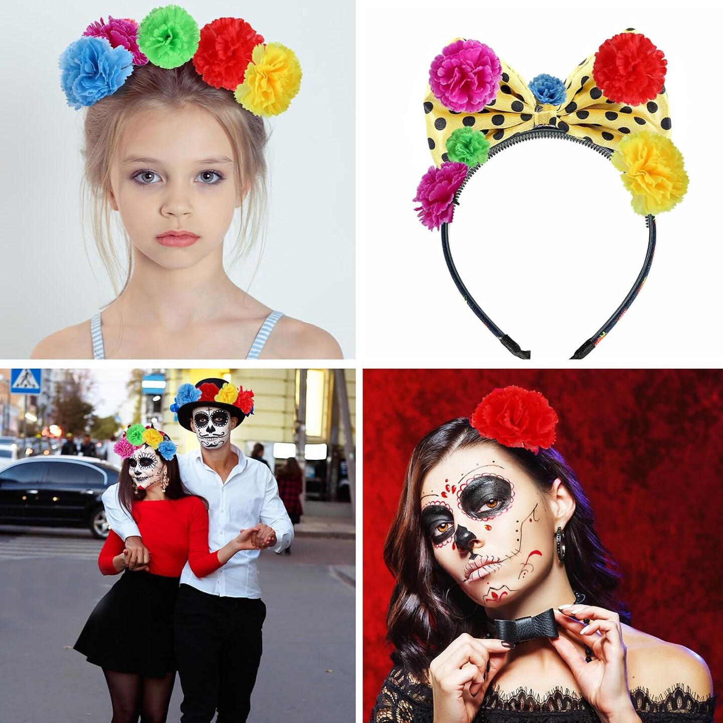 108 Pcs Marigold Flower Heads Bulk Day of The Dead (Colorful)