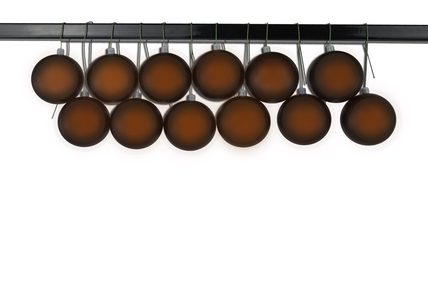 12 Pack 60mm 2.5&#x22; Matte Brown Ball Ornament UV Coated with Wire