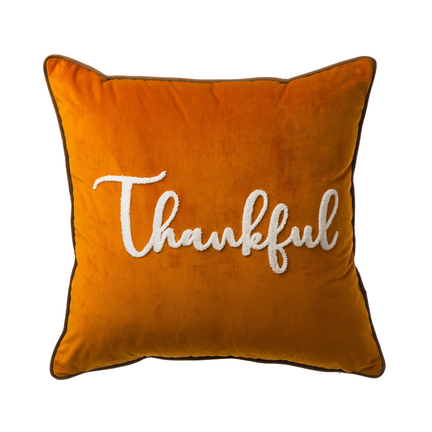 Set of 2 20&#x22;L*20&#x22;W Velvet Pillow Cover With &#x201C;Thankful&#x201D; Word