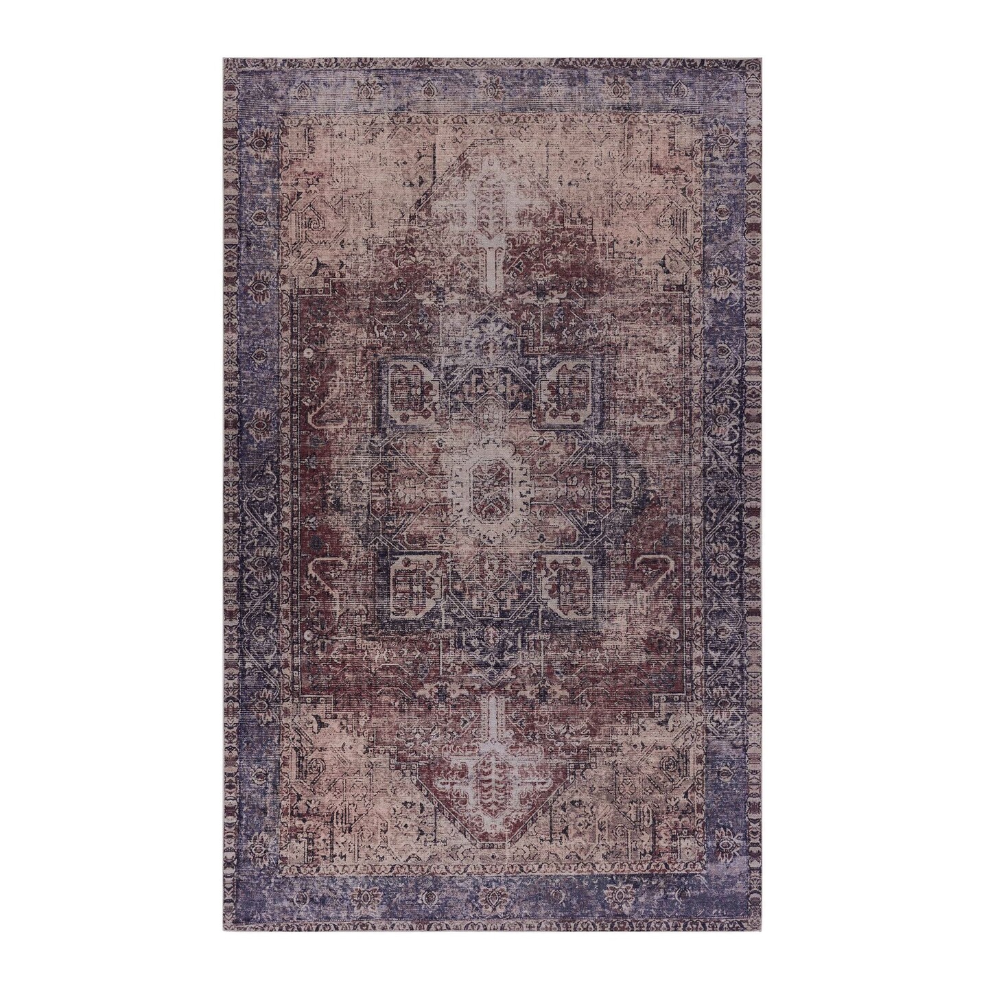 Edge Collections - 4' x 6' - Multicolor - Area Rugs Washable rug Low-Pile Non-Slip Non-Shedding Foldable Kid & Pet Friendly - 1 Piece