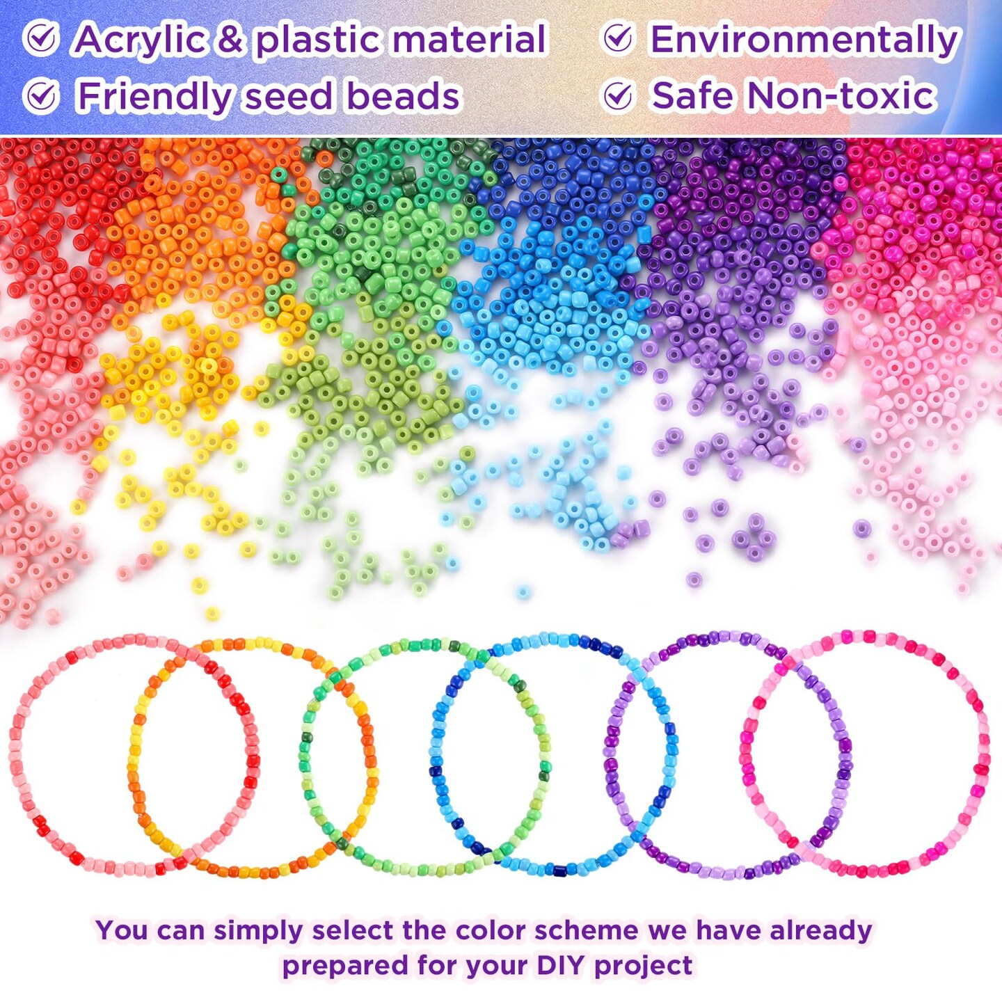 39 Colors 3mm Seed Beads, 9600pcs Small Beads for Jewelry Making, Tiny Craft Beads for Bracelet Making