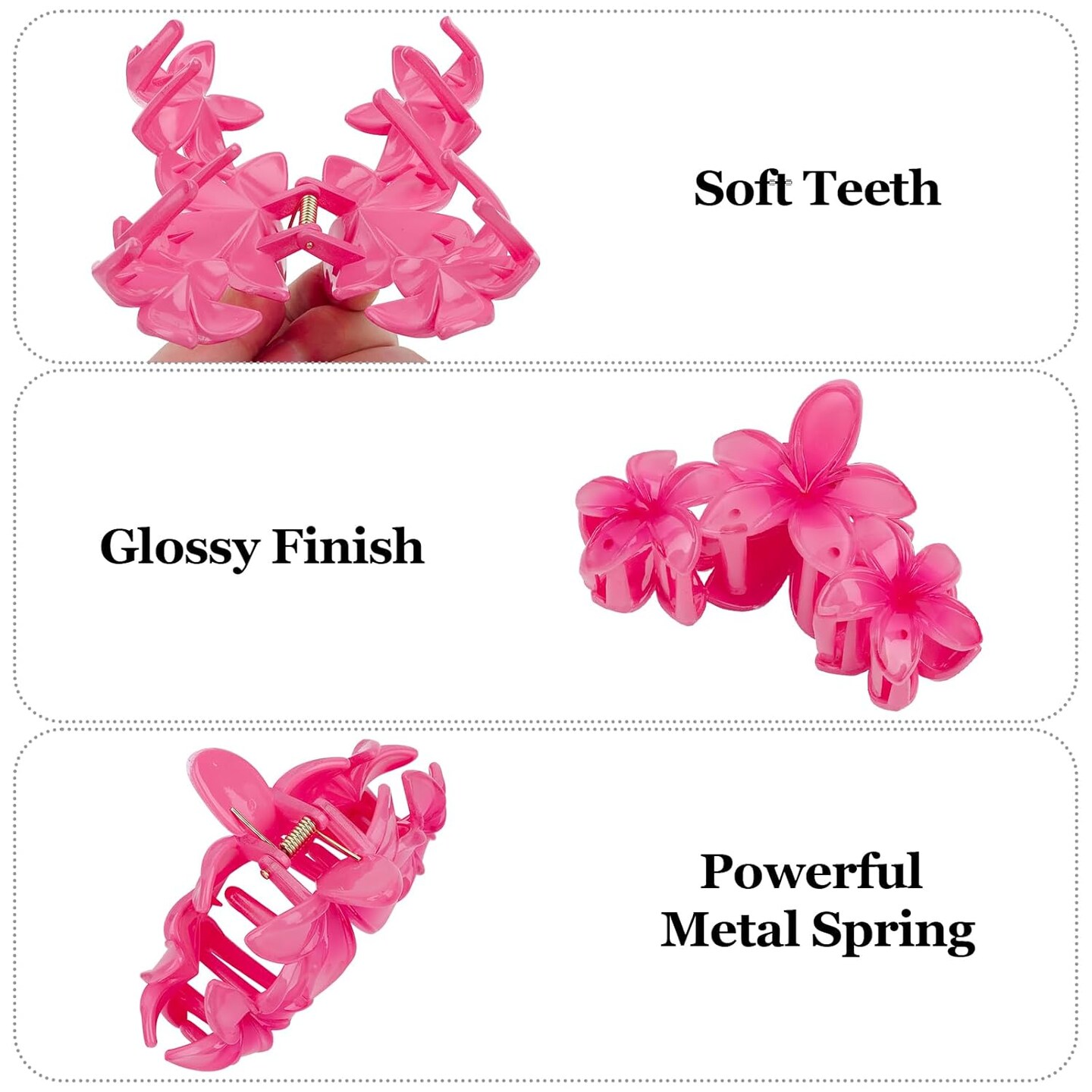4PCS Glossy Hawaiian Flower Hair Claw Clips (Style A)