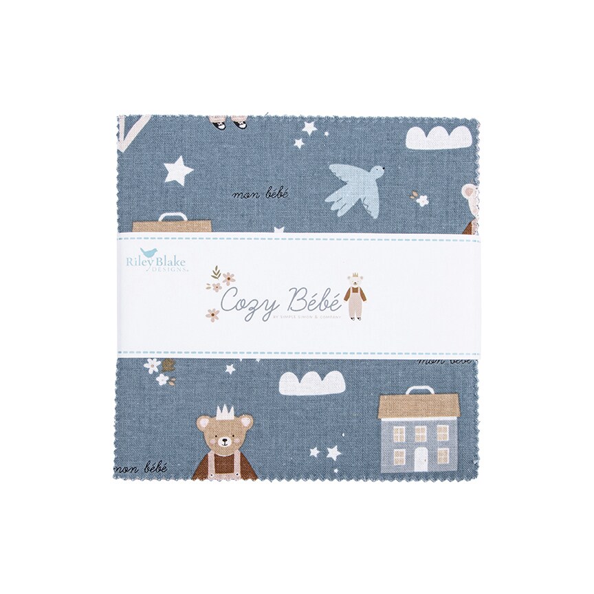 Cozy Bebe 5&#x22; Square Pack (Charm Pack / 5&#x22; Stacker) by Simple Simon &#x26; Company for Riley Blake (5-16430-42)