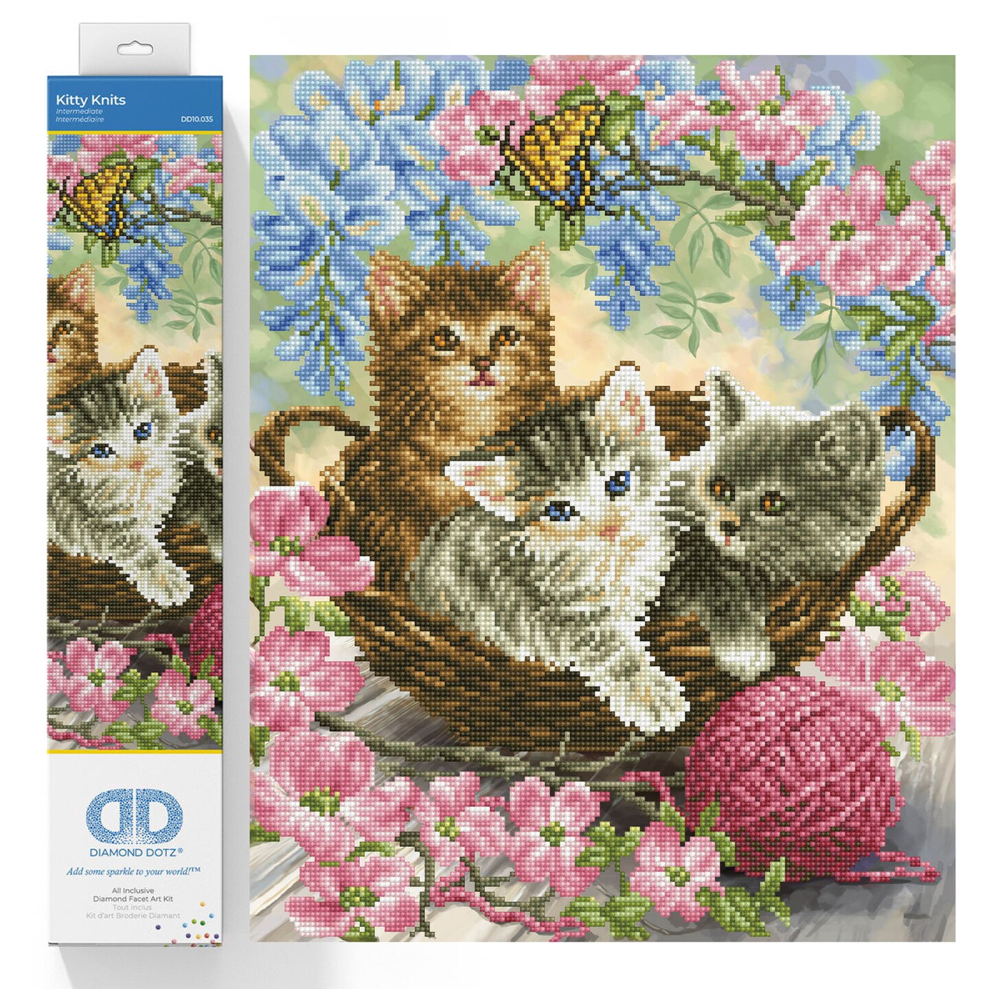 Diamond Dotz Kitty Knits Diamond Painting Kits for Adults - Diamond Art Kits a Relaxing Creative Craft Kit with Dotz Gems 15.7x19.7