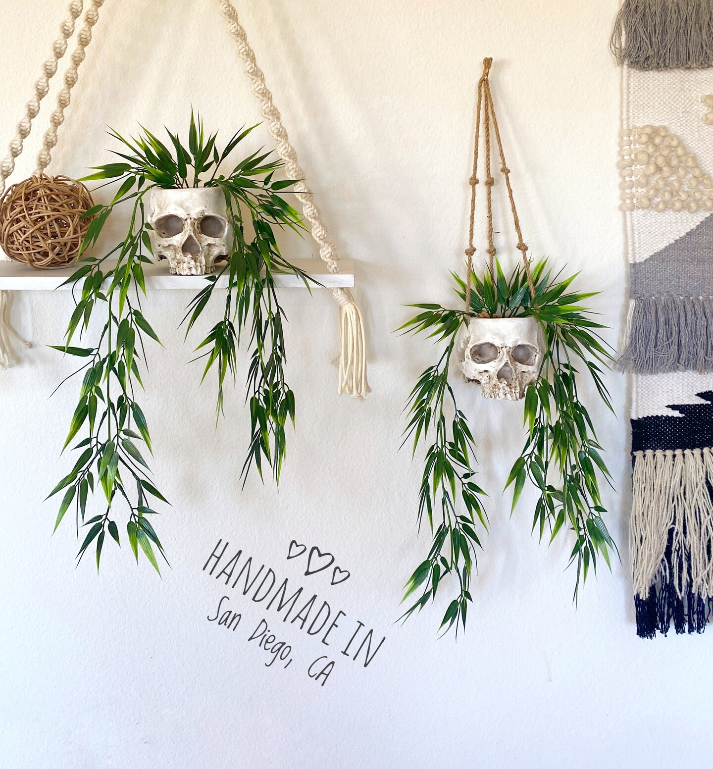 Skull Planter with Hanging Faux Plant - with Jute Twine or as Floating  Shelve Decor - Boho Decor - Gothic Home Decor - Halloween Decor |  MakerPlace by Michaels
