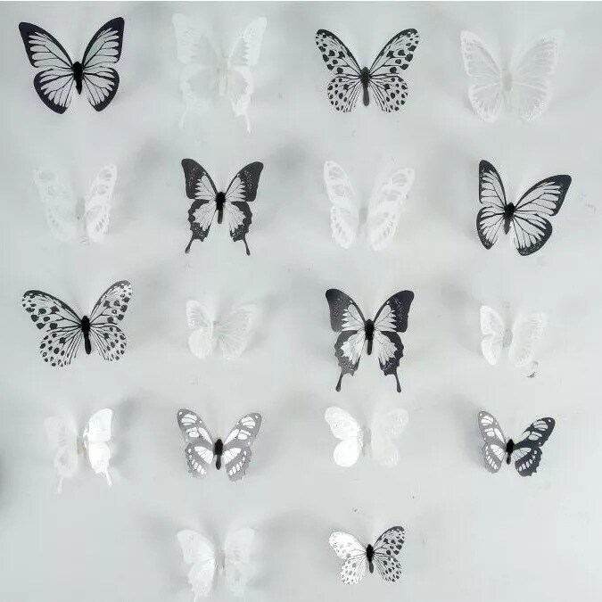 54pcs 3D Butterfly Wall Stickers PVC Children Room Decal Home Decoration Decor