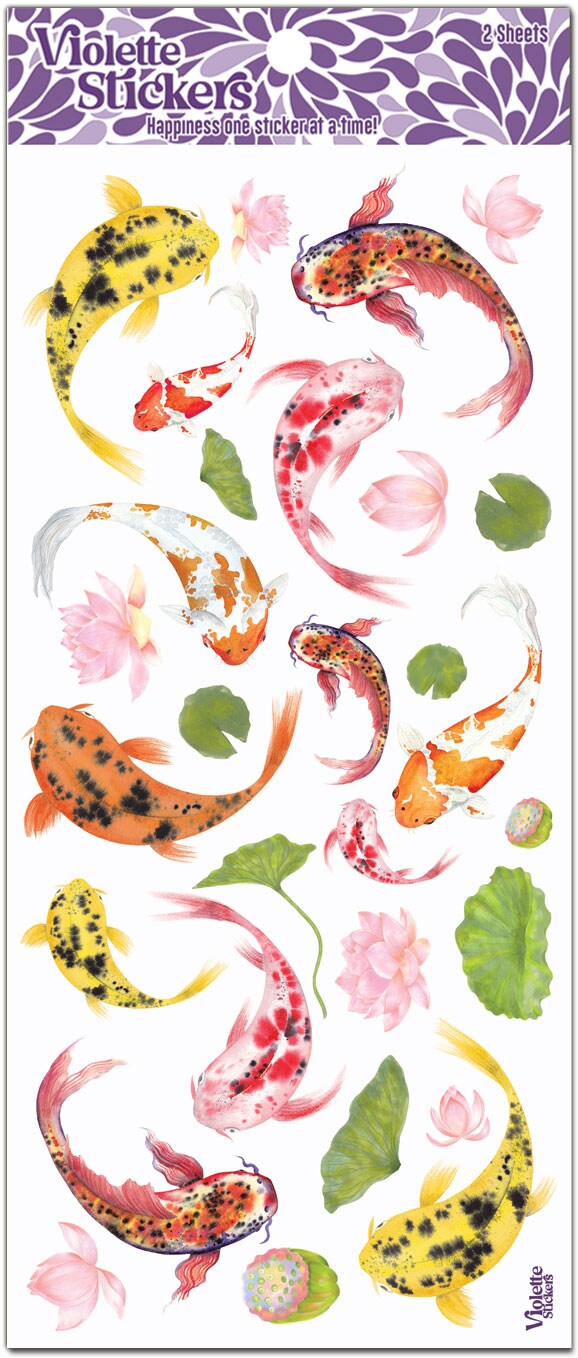 Jumbo Koi Fish Stickers - 3 packages