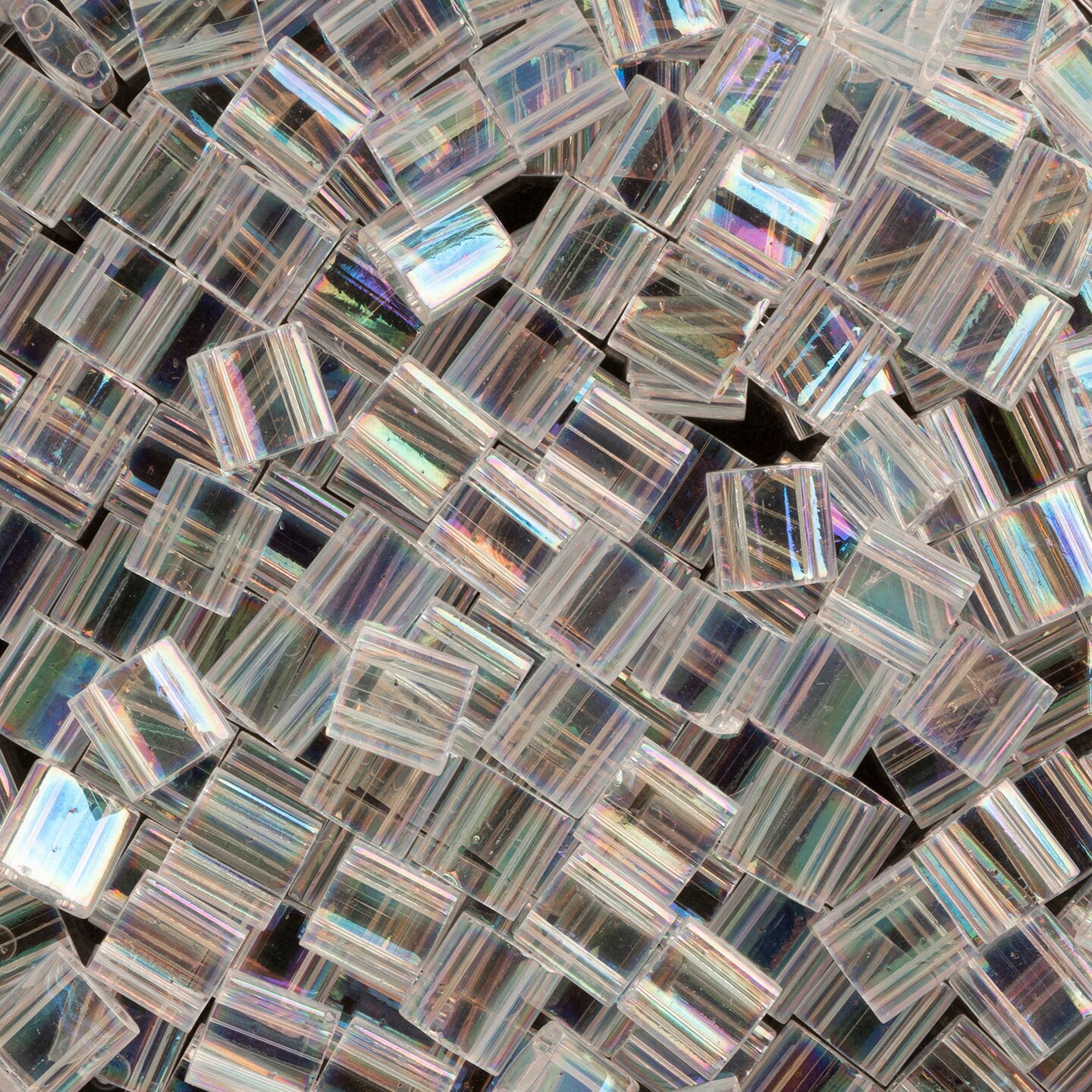 Miyuki Tila 5mm Transparent AB Glass Beads, 50g