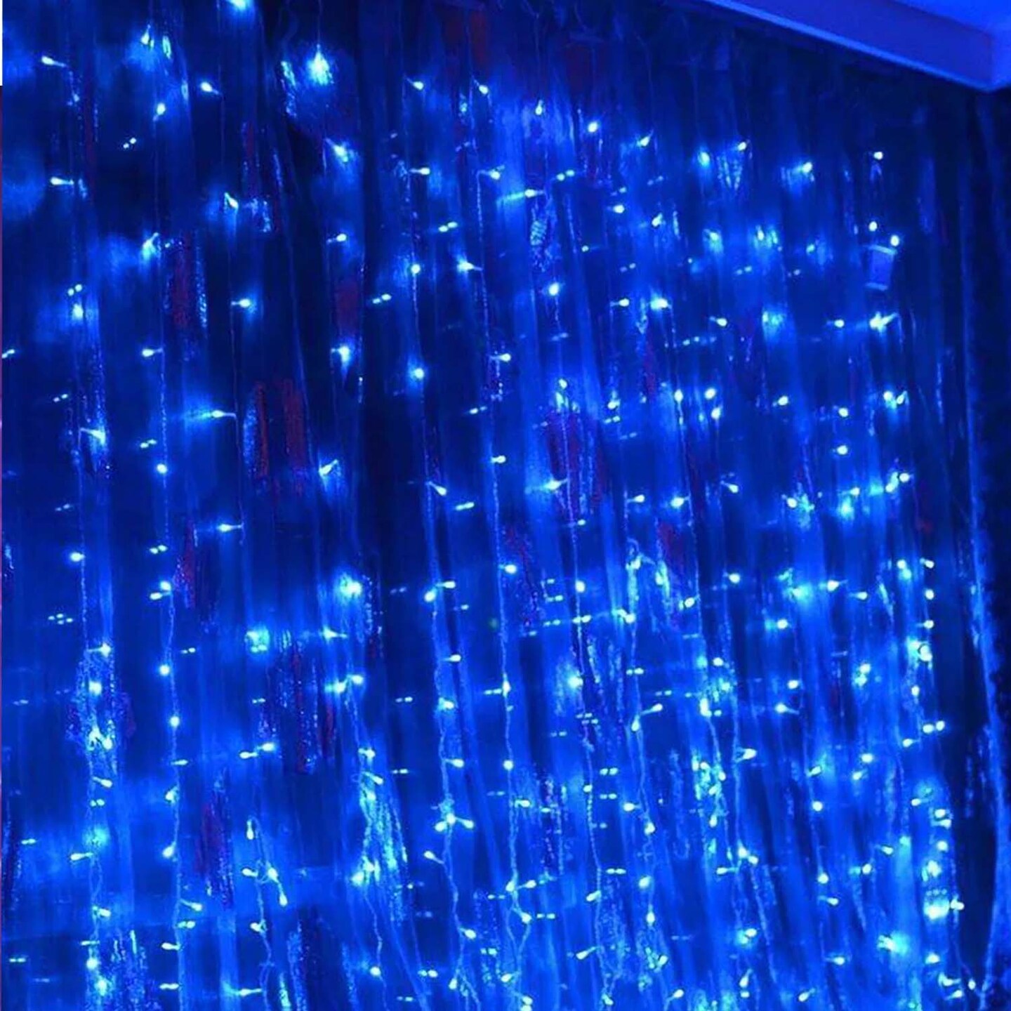 300 LED 12 Strand Twinkling Curtain Light Plug In for Halloween