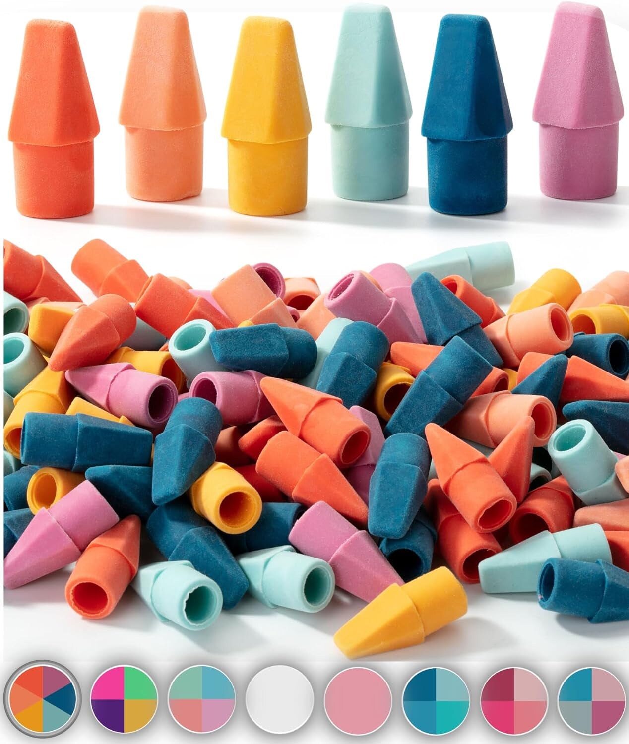 - Pencil Erasers Toppers, 120 Pack, Vintage Colors, Erasers for Pencils, Pencil Top Erasers, Pencil Eraser, Eraser Pencil, Pencil Cap Erasers, Eraser Caps, Eraser Tops, Pencil Topper Erasers