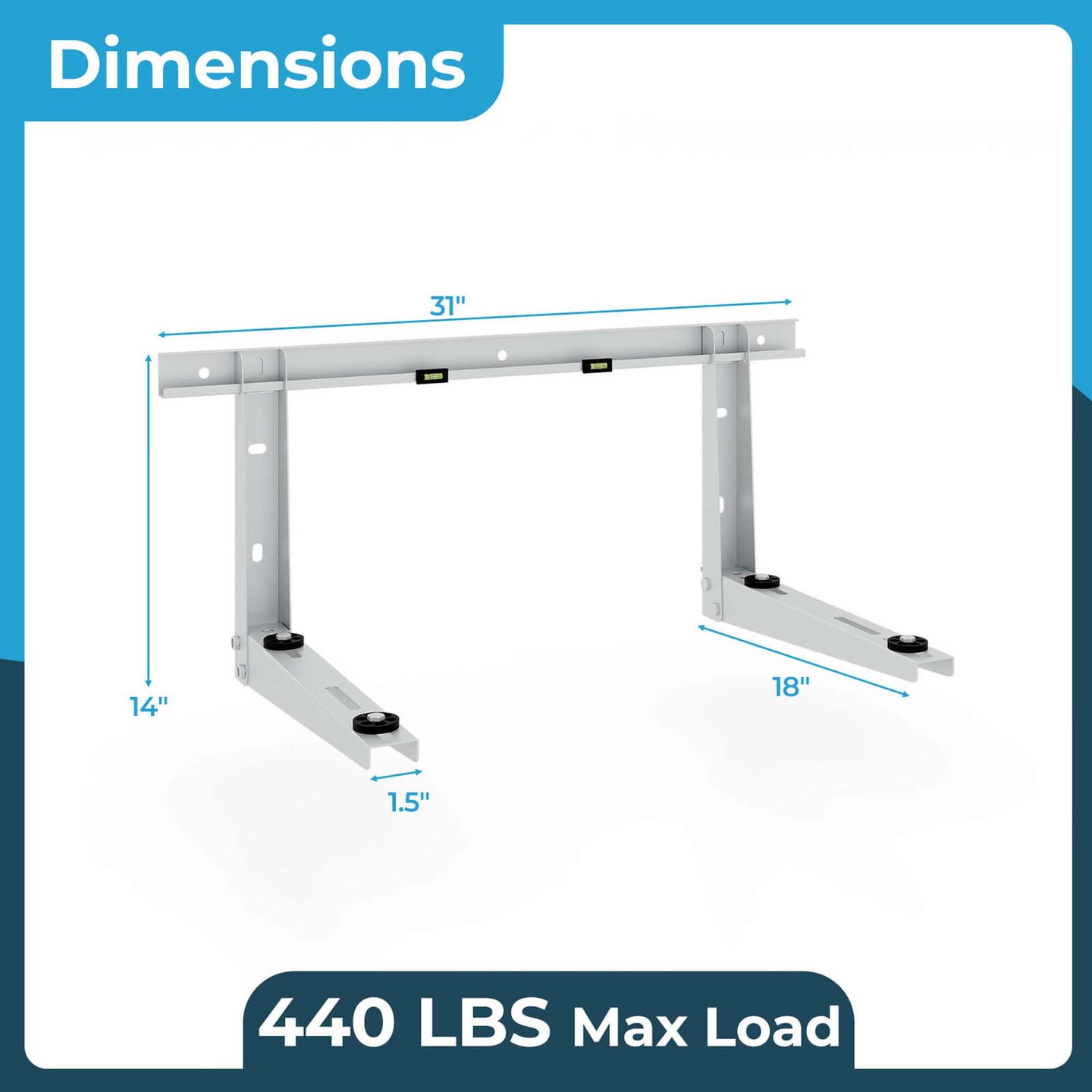 Costway 18&#x22;/22&#x22; Heavy-Duty Mini Split Wall Mounting Bracket with Adjustable Crossbar &#x26; Levlers