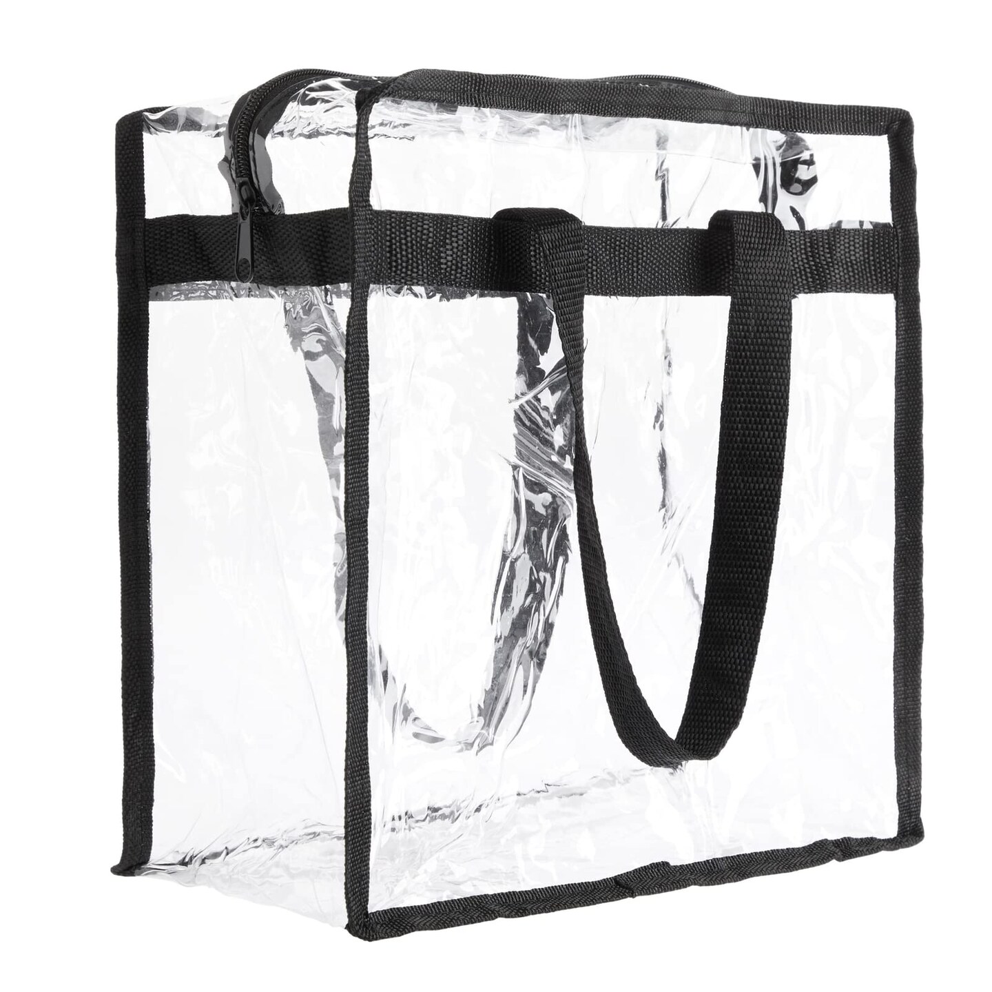2 Pack Clear Stadium Approved Bags - 12x6x12 Large Transparent Tote Bags with Zippers and Handles for Concerts, Sporting Events, Music Festivals, Work, School, Gym