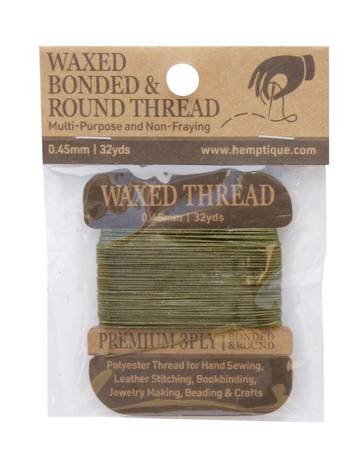 Hemptique Multi-Purpose 0.45mm Waxed Bonded &#x26; Round Poly Thread Card