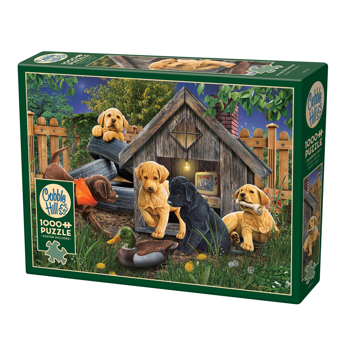 Cobble Hill 1000 Piece Puzzle: In the Doghouse - Reference Poster Included, High Quality Jigsaw, Earth Friendly