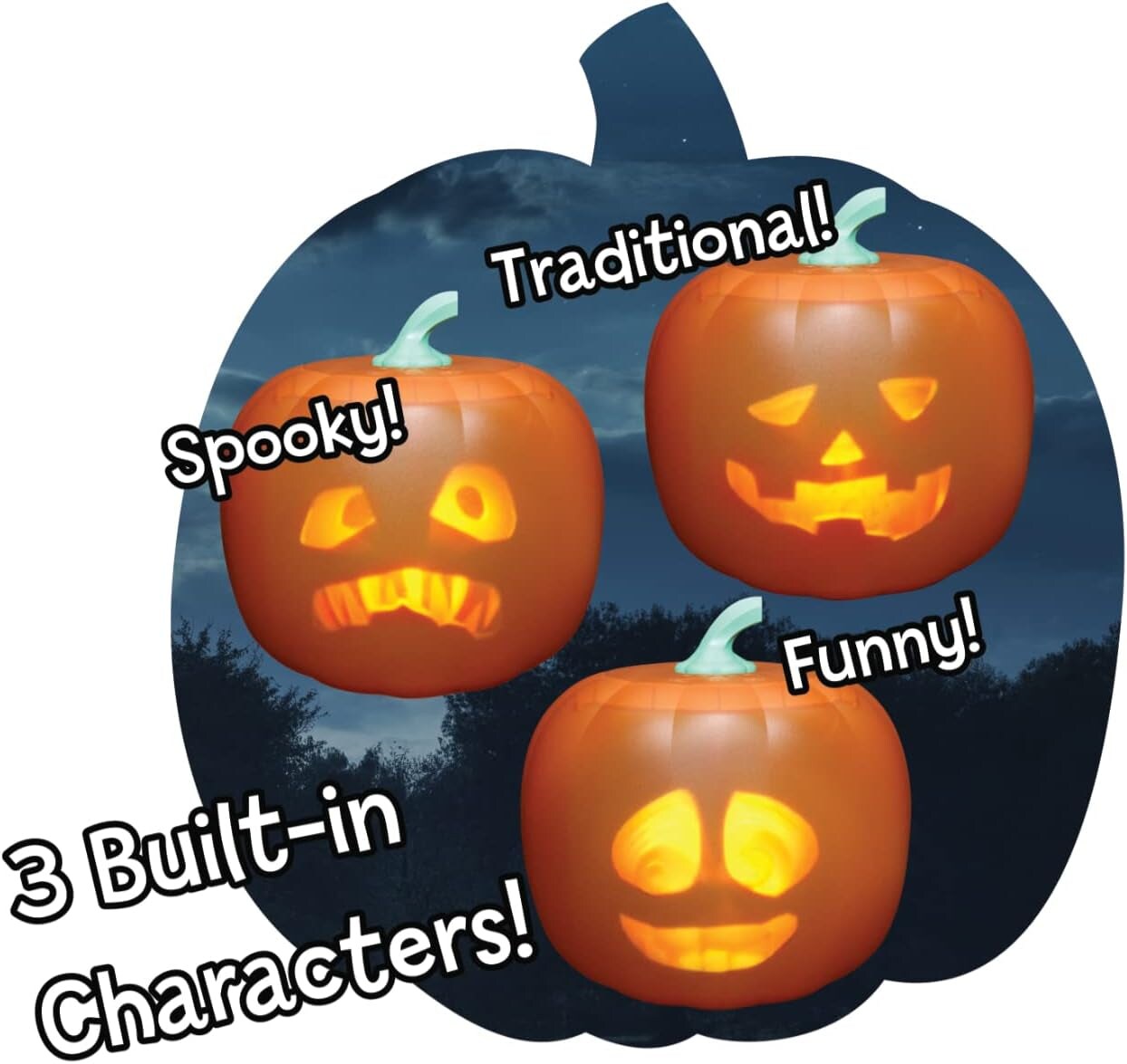 Jabberin' Jack Talking Animated Pumpkin with Built in 10 Inch HD Screen Projector & Speaker Includes 90 Minutes of Content
