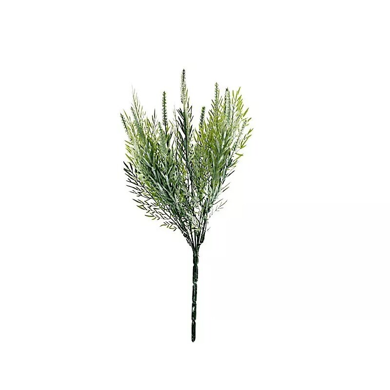 2 Frosted Green 15&#x22; Faux Sagebrush Artificial Leaves Greenery Stems Party Events