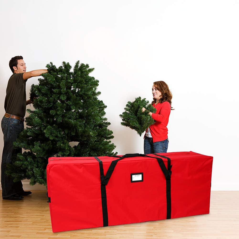 Christmas Tree Storage Bag, Large Christmas Tree Storage Box, Christmas Storage Containers Fits Up to 7.5 Ft Artificial Trees Heavy Duty 600D Oxford Xmas Holiday Tree Bag with Dual Zipper