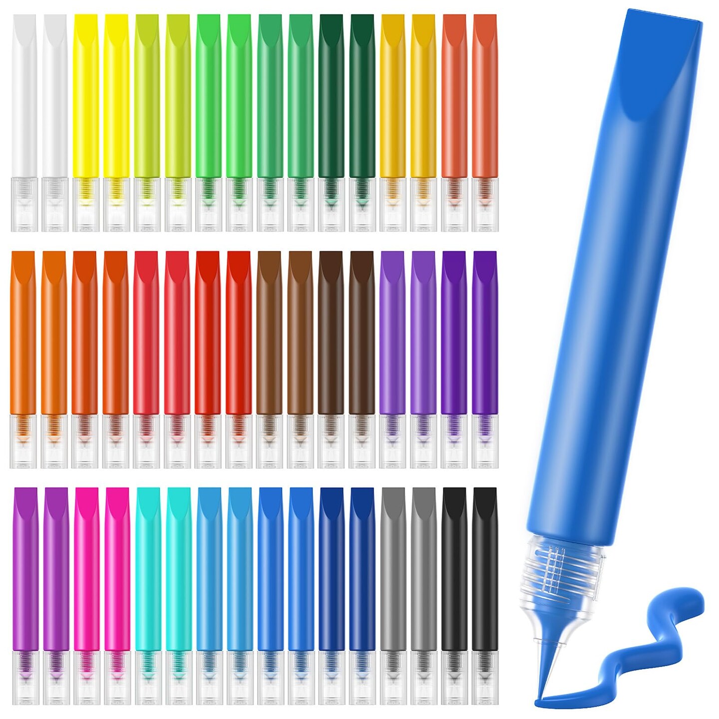 48 Pcs Suncatcher Paint Pens Stained Glass Paint Pigment Window Art Pens Suncatcher Paint Crafts Sets (10ML Each,24 Colors)