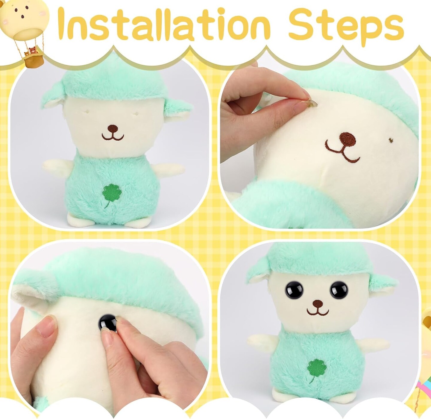 600PCS 10mm Black Plastic Safety Eyes with Washers for Amigurumi, Crochet Dolls, Stuffed Animals & DIY Crafts