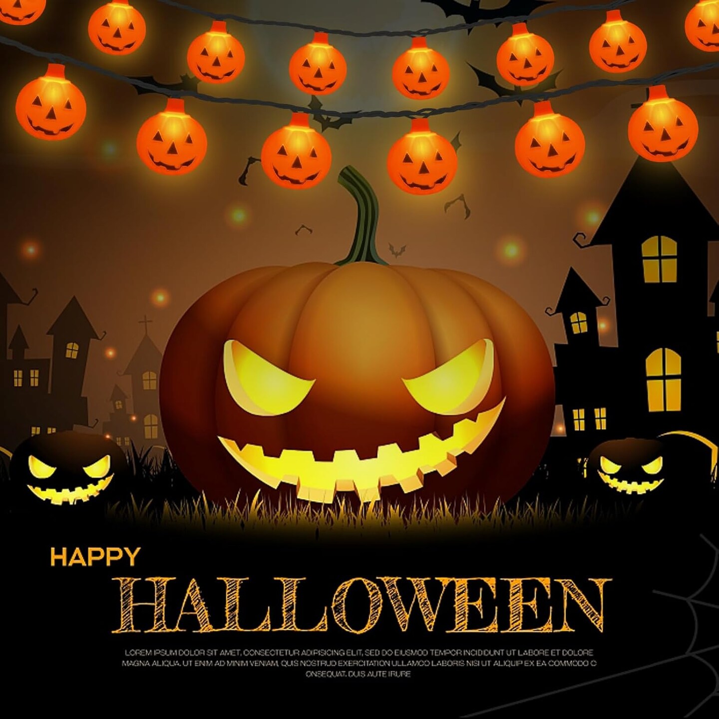 Halloween Pumpkin String Lights - 8.5FT (10 Pumpkin Lights)