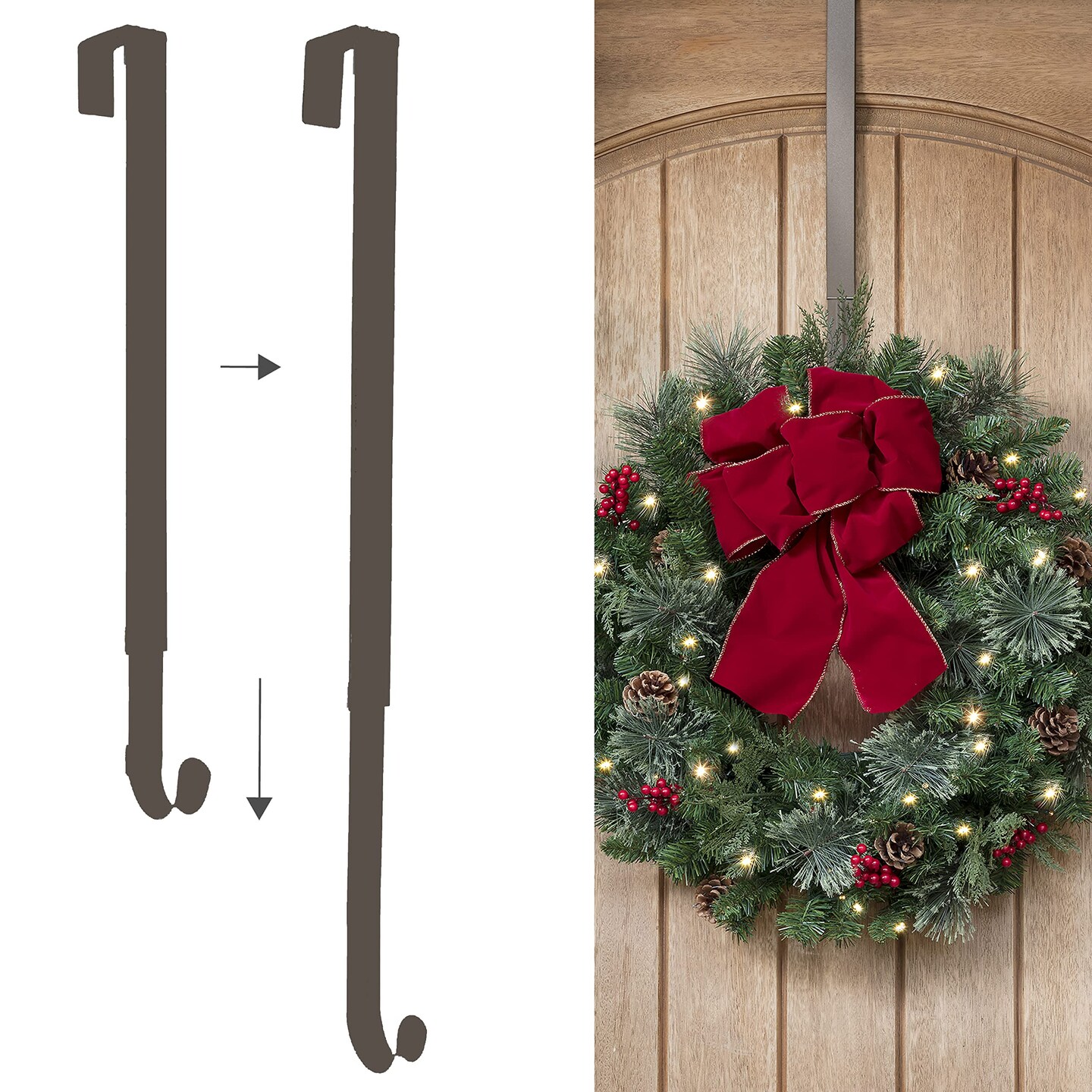 Haute Decor Adjustable Length Wreath Hanger - 20 Lb. Capacity