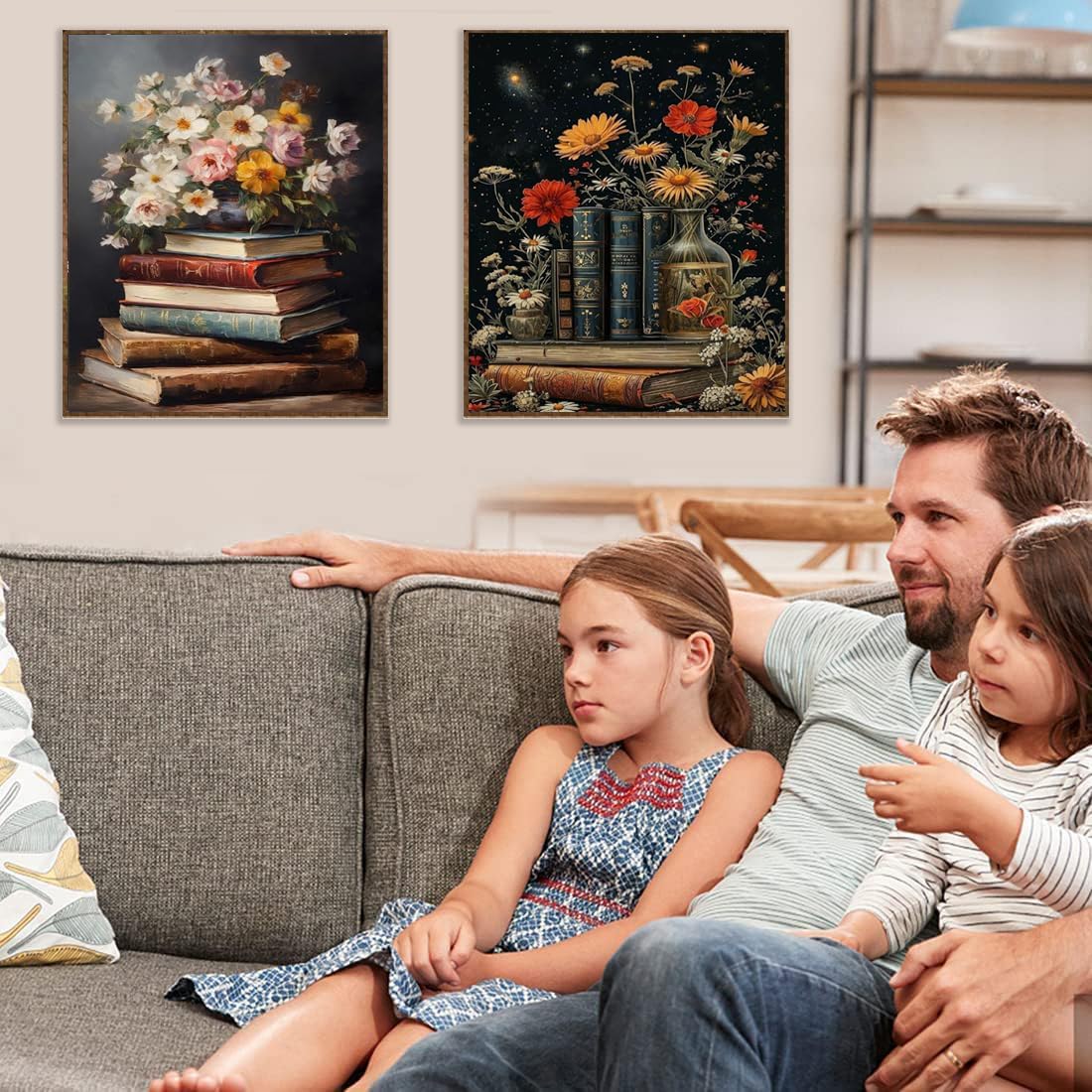 4 Pack Book Paint by Numbers Kit for Adults with Frame,12x16inch