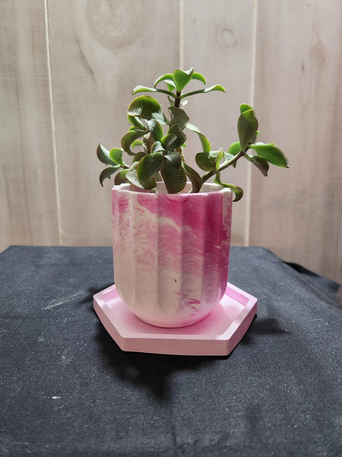 Ceramic resin planter with saucer. | MakerPlace by Michaels