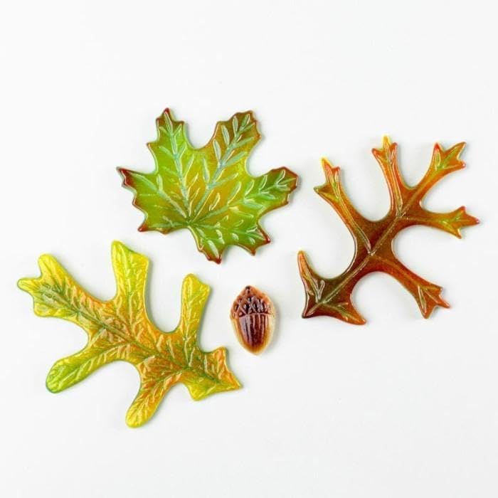 10” x 8" x 1.5" Leaves & Acorn Frit Casting Glass Fusing Kiln Mold
