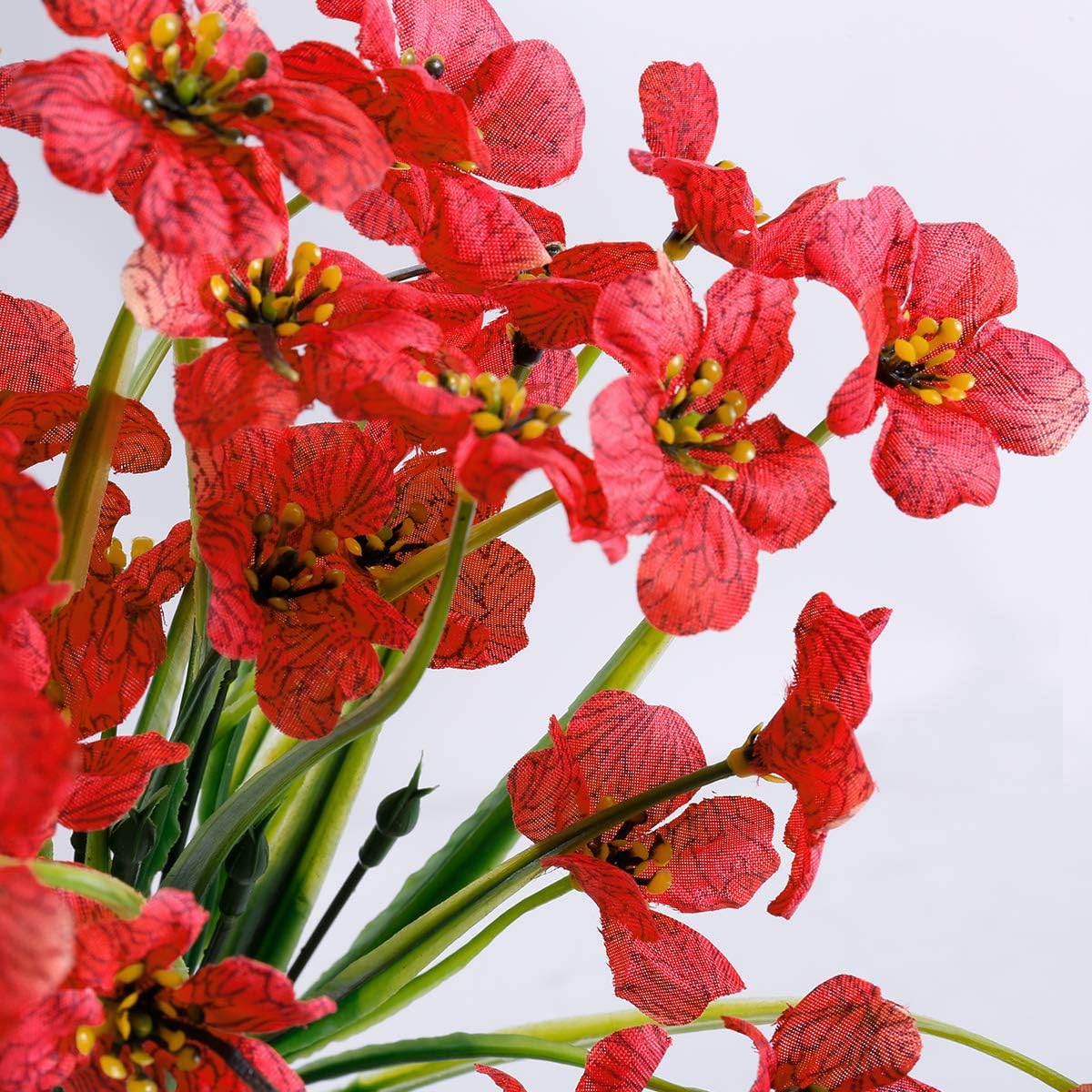 12 Bundles Artificial Flowers - Red