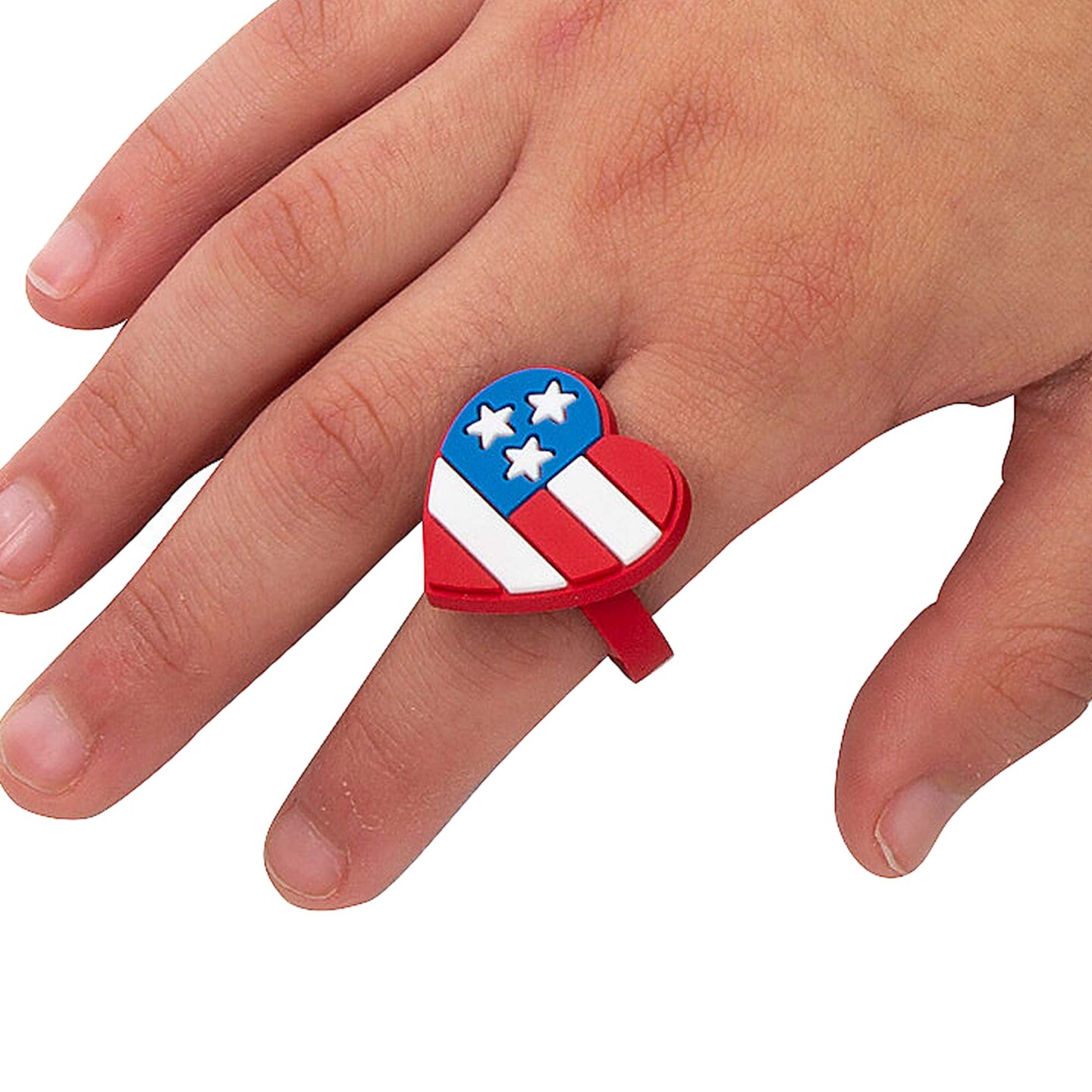 1&#x22; Patriotic Red, White &#x26; Blue Rubber Rings Assortment 24 Pc.