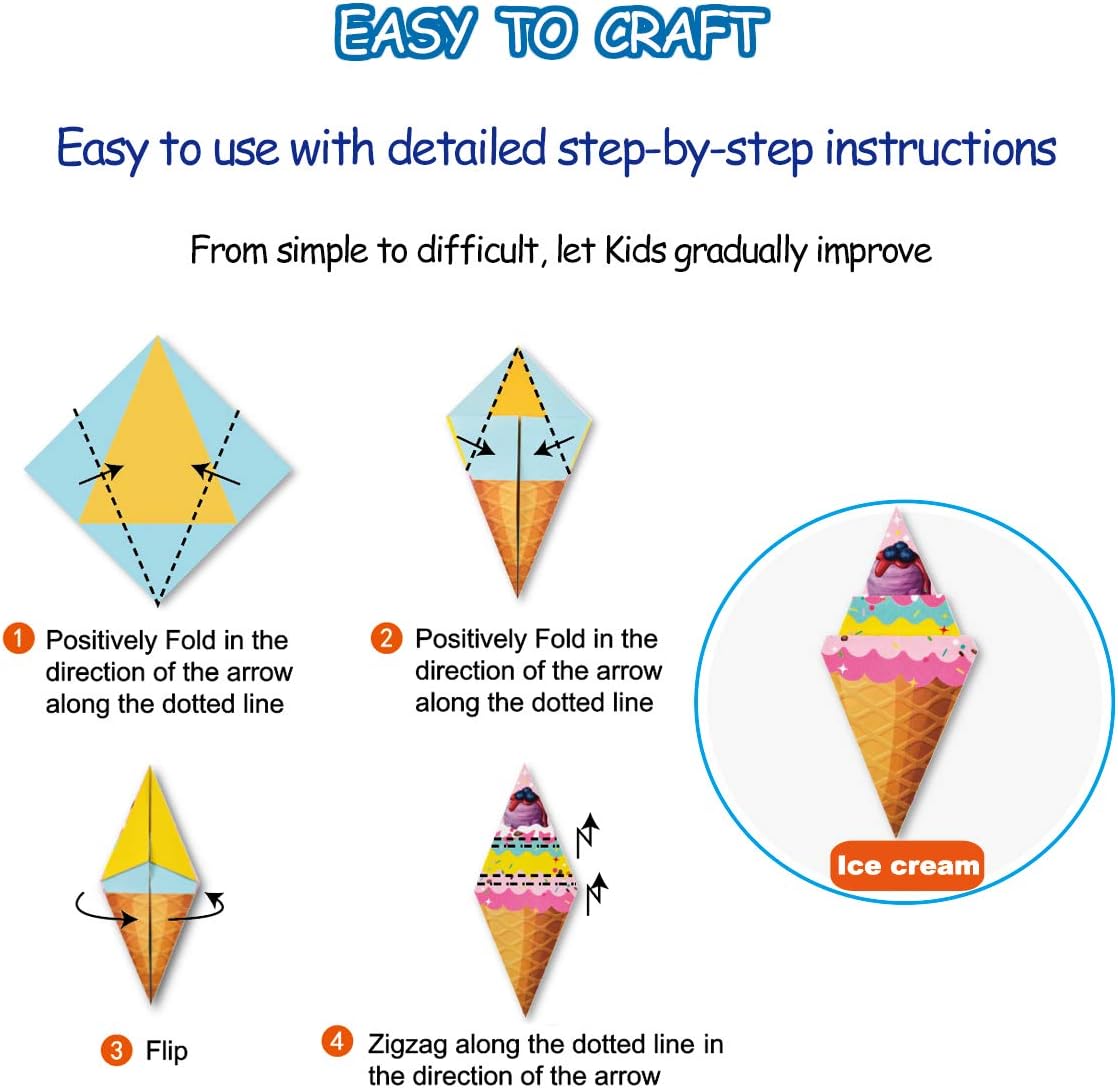 Origami Kit for Kids Ages 5-8 8-12, with Guiding Book, 152 Paper with 72 Patterns, DIY Art and Craft Projects, Beginners Children's Day Gift Boy Girl