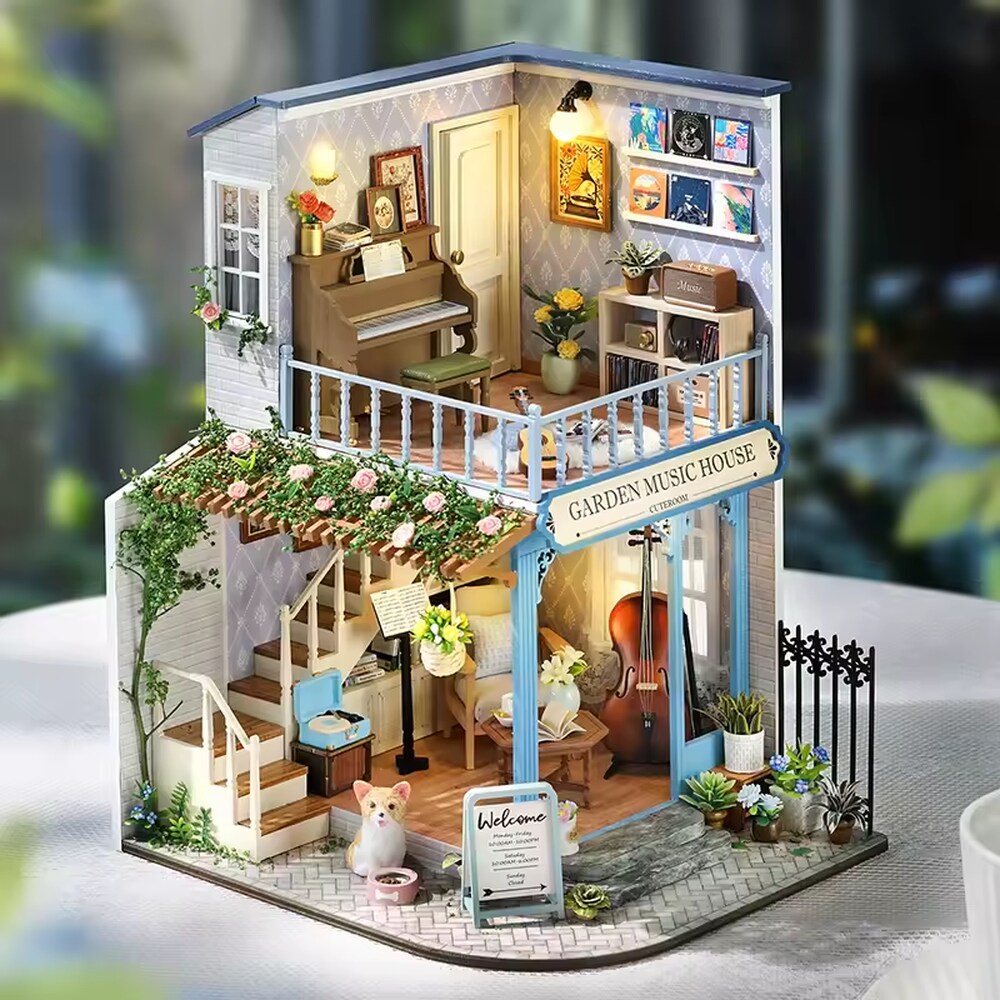 Garden Music House Dollhouse Kit - Miniature Wizardi Roombox Kit