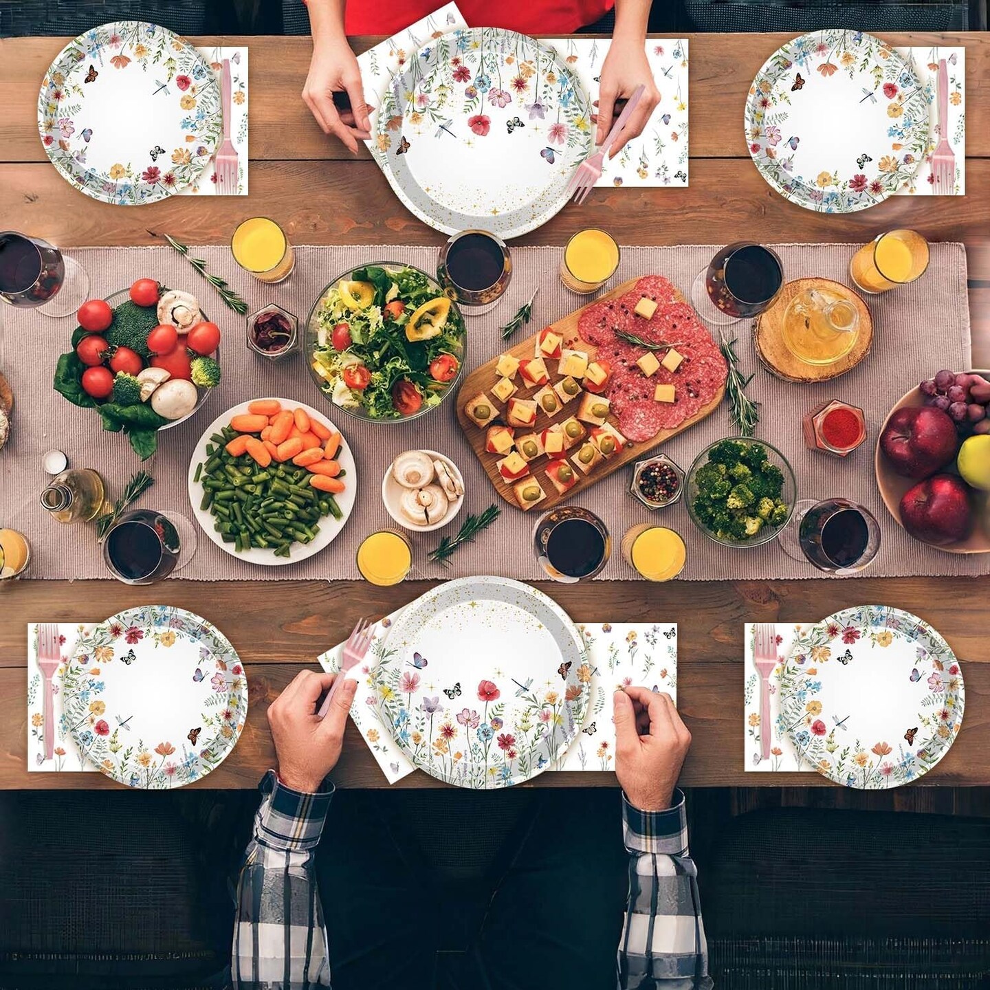 96 Pcs - Baby Shower Disposable Paper Plates and Napkins
