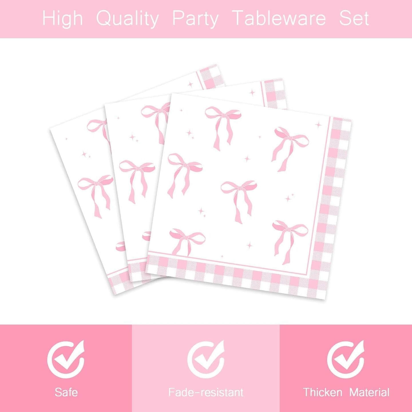96Pcs Pink Bow Party Decorations Coquette
