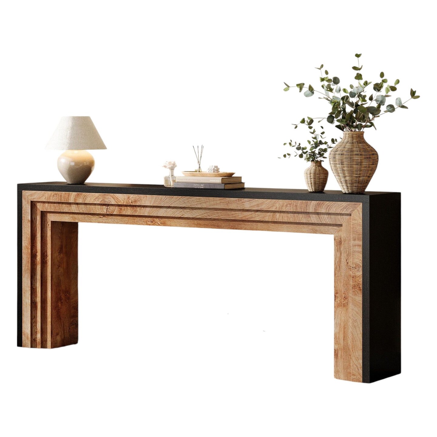 70.9" Long Farmhouse Sofa Table Narrow Entryway Console Table for Hallway