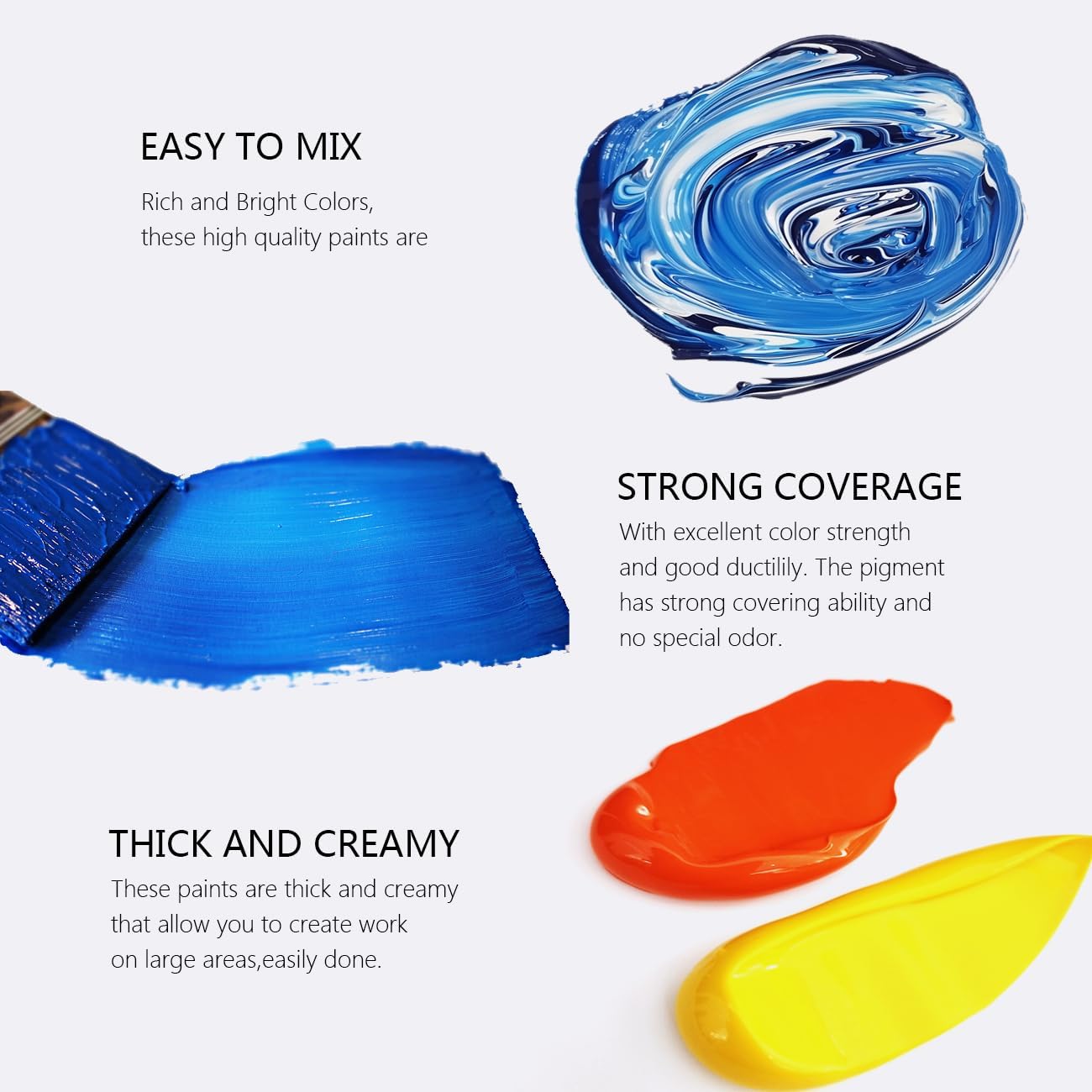 Professional Acrylic Paint Sets-20 Colors(75ml/2.54oz)-Heavy Body Acrylic Paint Tubes,Art Supplies for Canvas Painting,Rocks,woods &#x26; Egg, Outdoor Acrylic Paints for Artists,Adults,Beginners