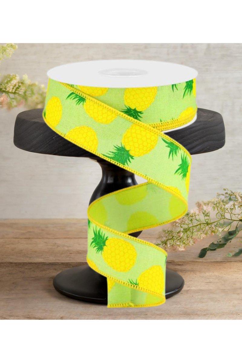 1.5&#x22; Pineapple Royal Ribbon: Green (10 Yards)