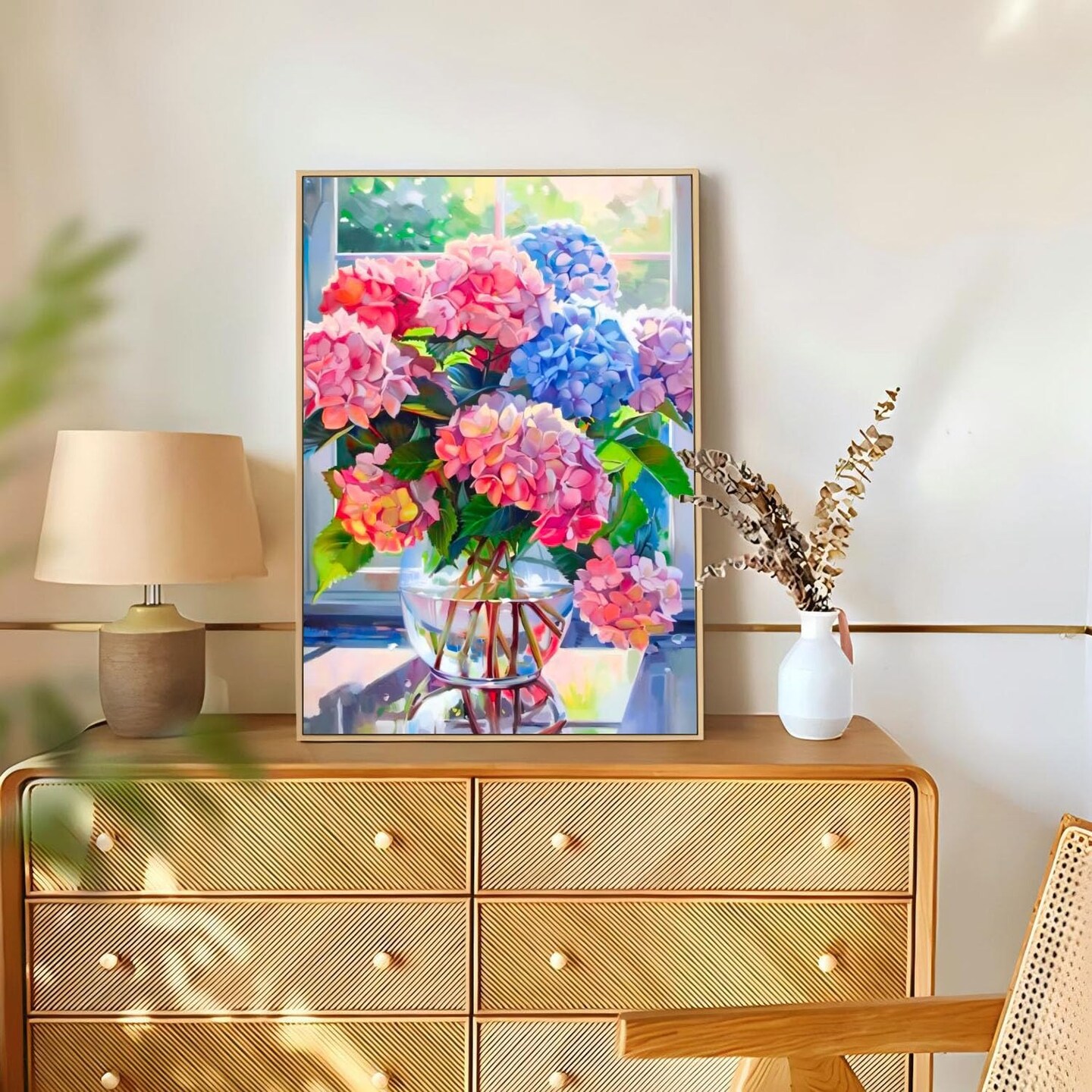 Diamond Art Kits for Adults, Flowers Diamond Painting Kits, Dot Art for Adults, for Gifts and Home Interior Decor 12x16 Inch