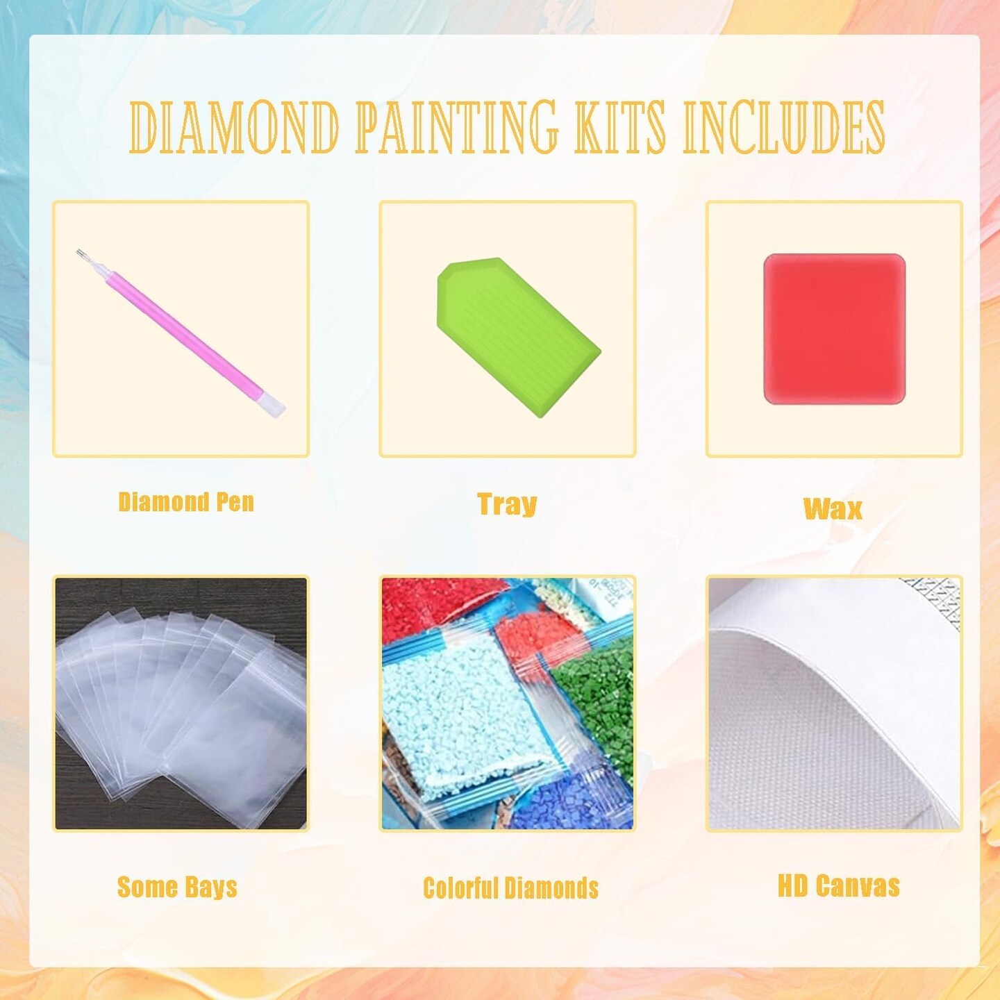 6PCS 5D Diamond Painting Kits – Flowers 11.8x15.7in for Adults & Beginners Home Decor