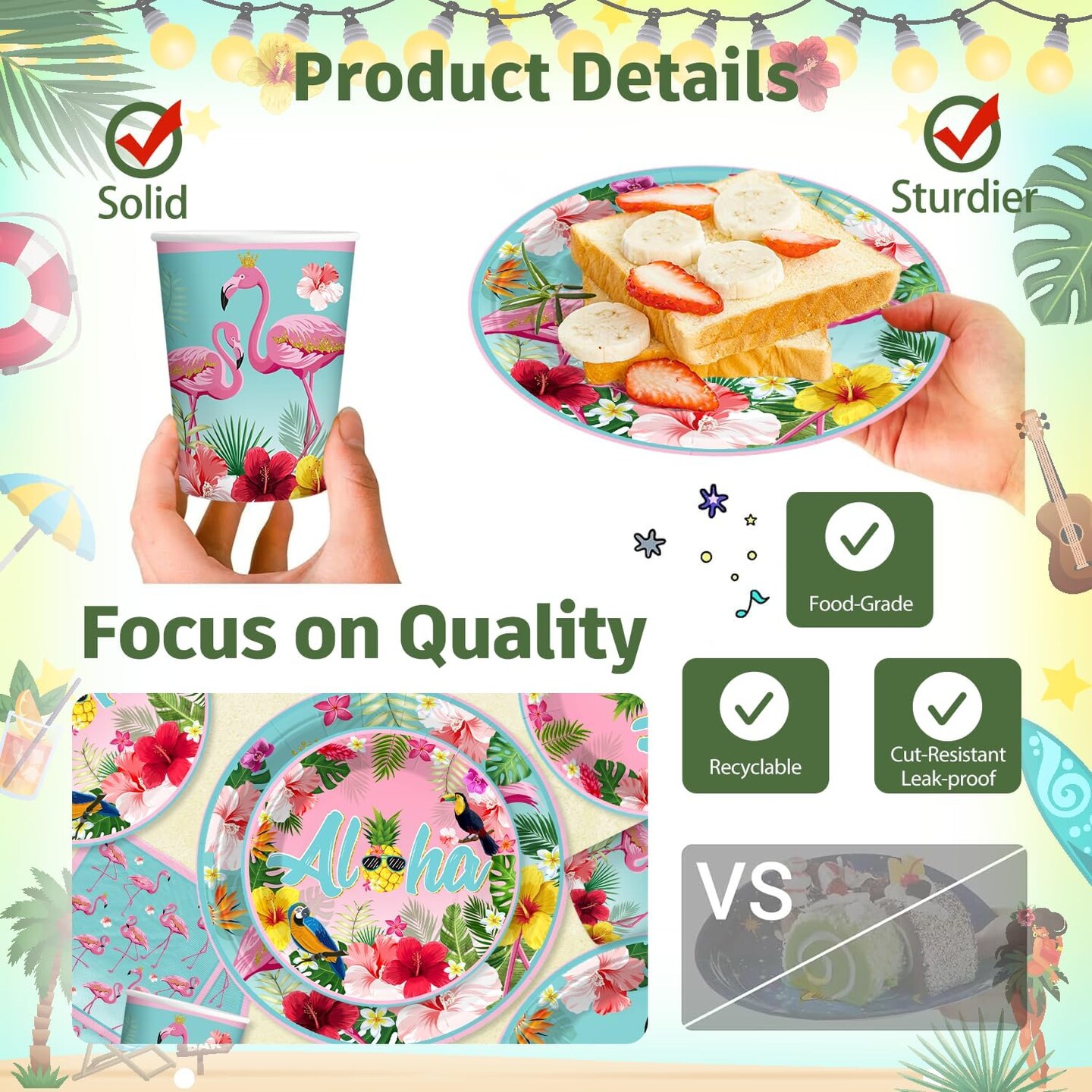 179pcs Flamingo Summer Decorations, Complete Paper Tableware Set Includes Paper Plates 2 Tablecloths Cupcake Toppers, Suitable for Flamingo Summer Tropical and Aloha Theme Parties