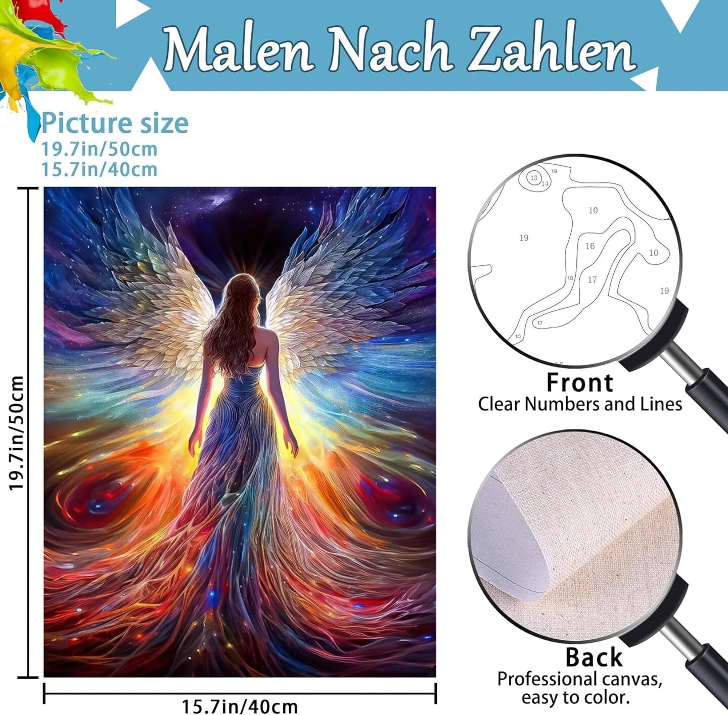 Paint by Numbers Kit for Adults Angel Fairy-Paint by Numbers Angel,Paint by Number Kit for Canvas Perfect for Home Wall Decor(16x20 Inch)