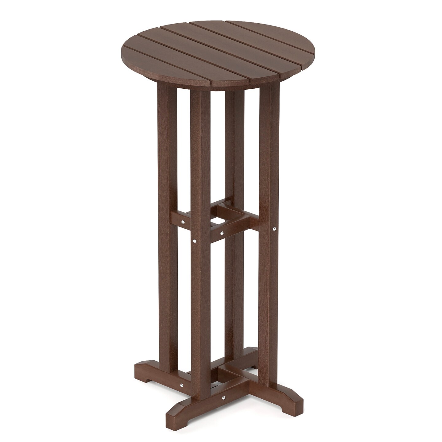 HDPE Round Outdoor Patio Bar Table with Stainless Steel Frame