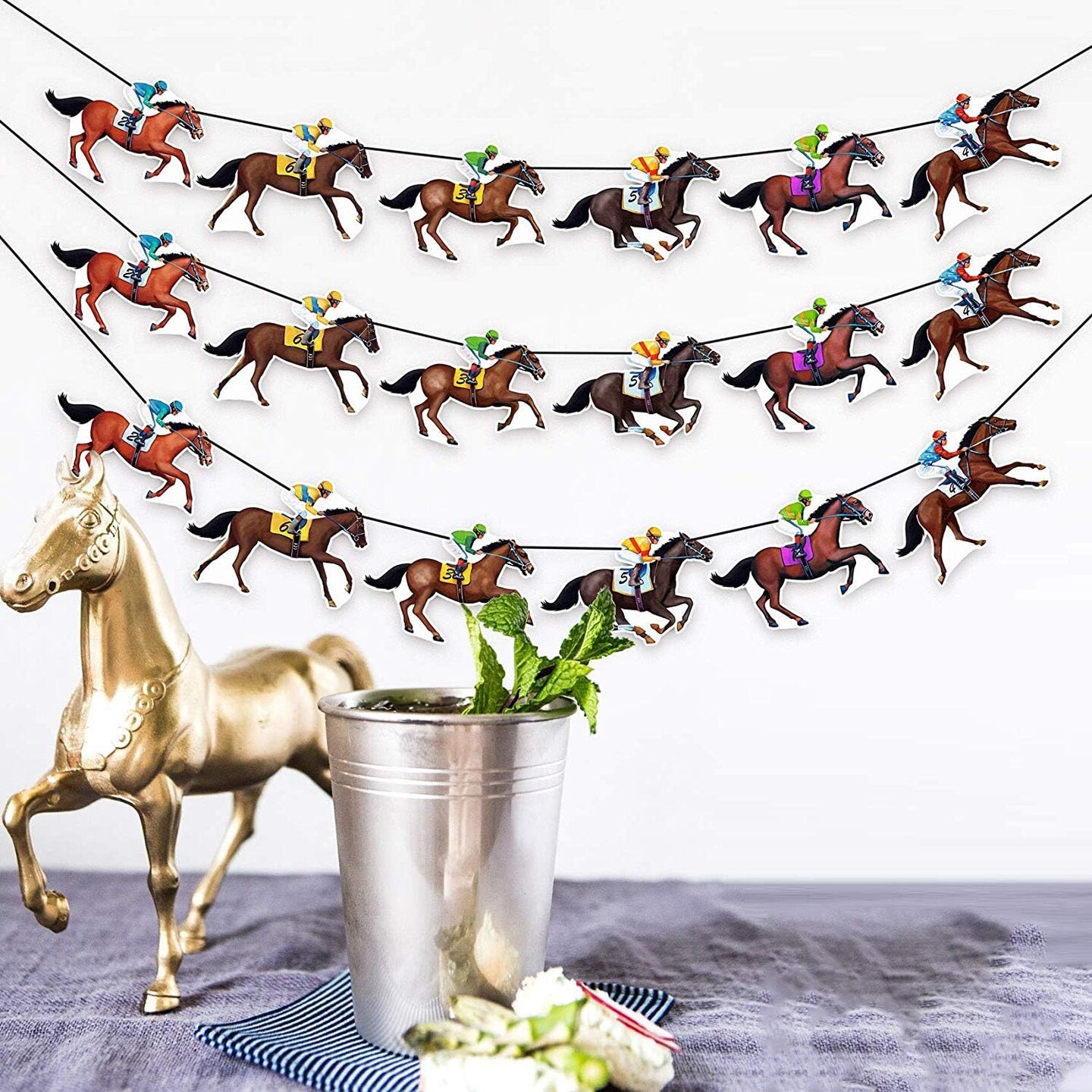 Kentucky Party Derby Day Banners Party Supplies Horse Racing Streamers Decorations(4PCS)