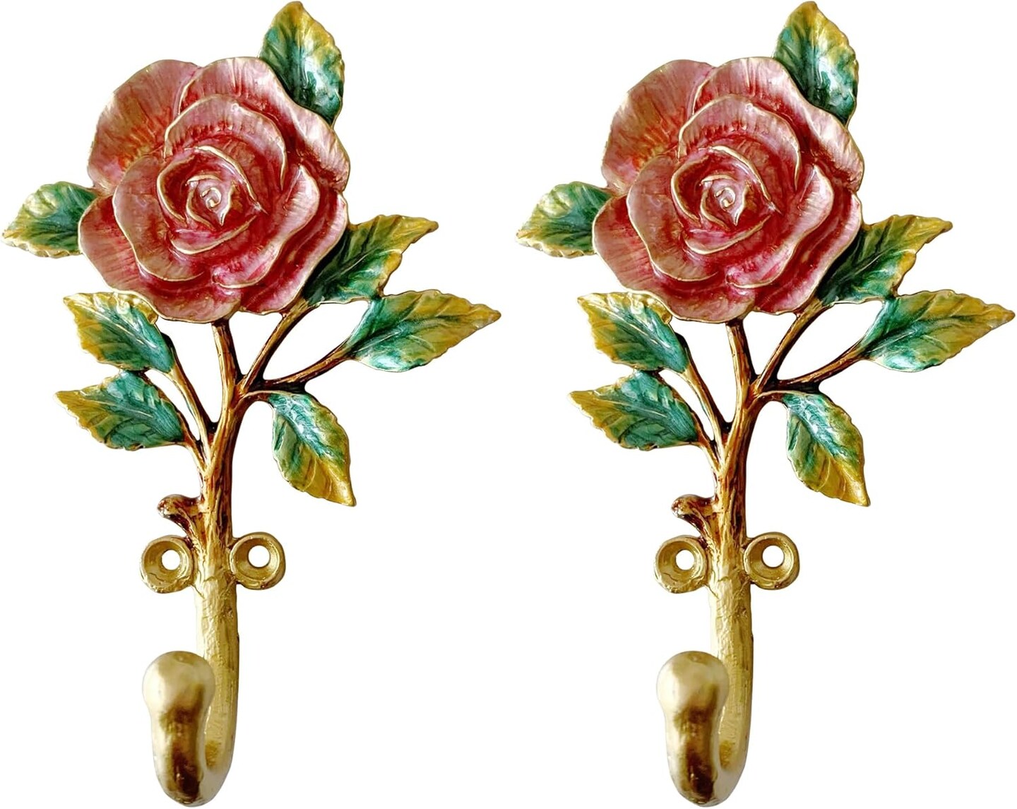 Vintage Flower Shaped Decorative Wall Hooks Rack Hangers for Hanging Clothes Coats Towels Keys Hats