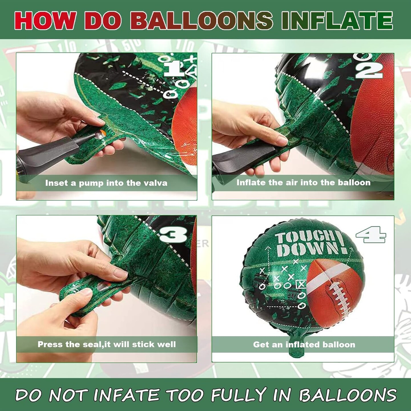 Football Party Balloons,27 Inch Football Shape Balloon Mylar Foil Latex Balloon Bouquet for Kids Teenagers Sport Theme Birthday Party Decors, Super Sunday Touchdown Party Decors Supplies