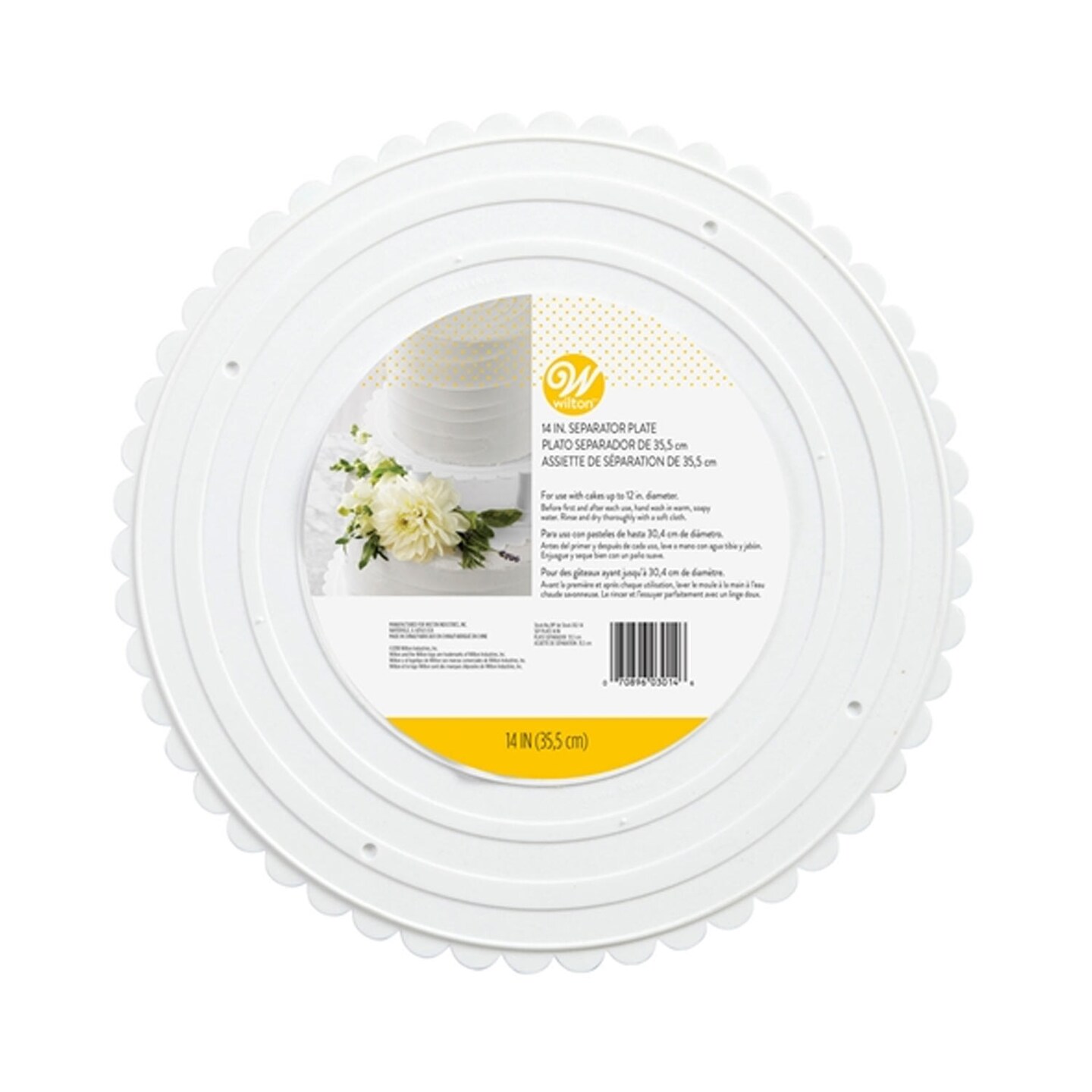 Wilton 14&#x22; Round Scallop Edge Cake Separator Plate