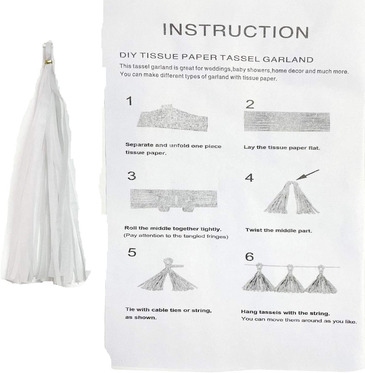 Tissue Paper Tassels Paper Tassel Garland Banner Table Decor Party Tassels Banner Wedding Birthday Baby Shower Nursey Party Decorations Supplies (20, Rose Gold+Pink+Rose Red+Lt-Pink)