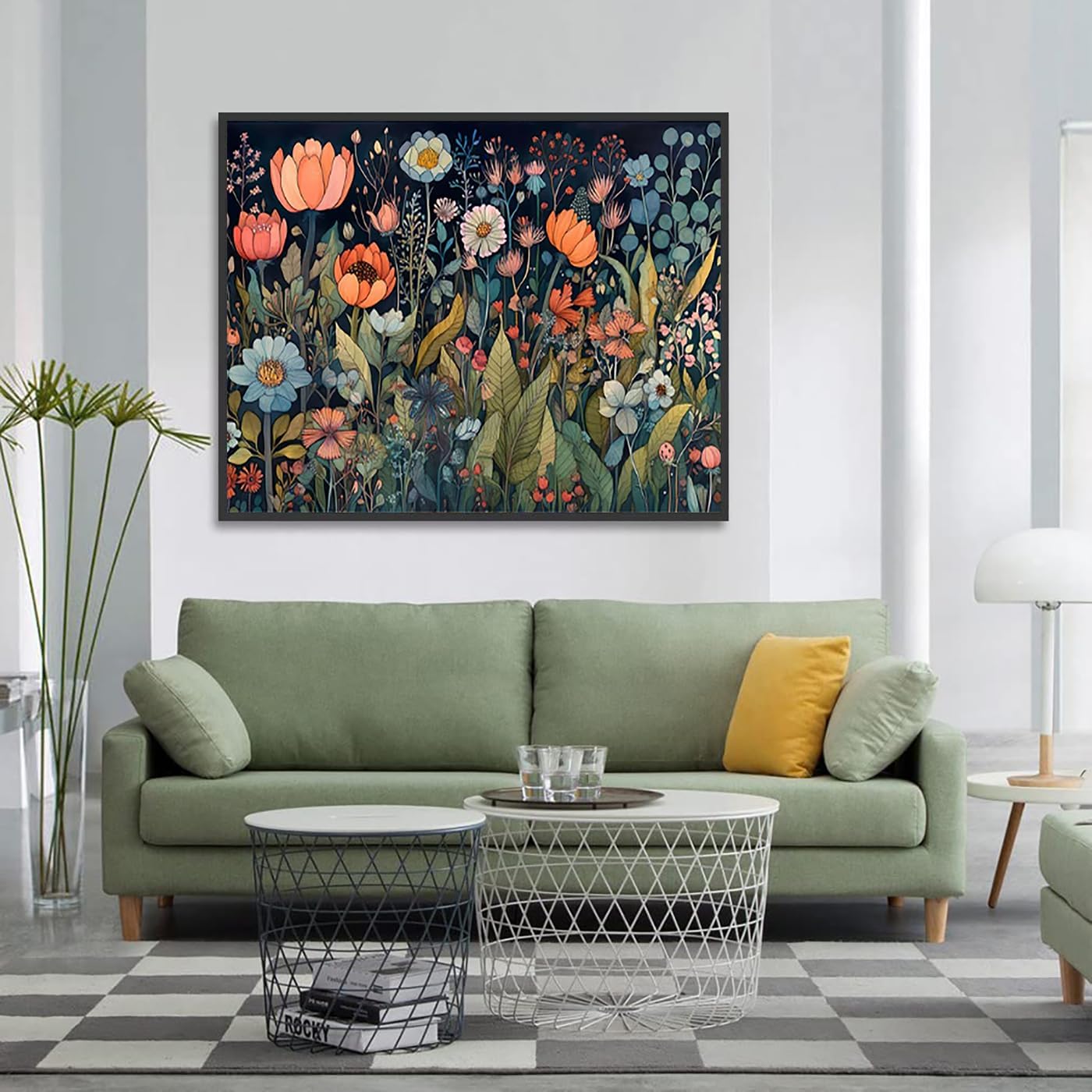 Diamond Painting Kits for Adults, Flower 5D Diamond Art Kits for Beginner DIY Full Drill Diamond Dots Crystal Craft Kits for Home Wall Decor Gifts 11.8x15.7 inch
