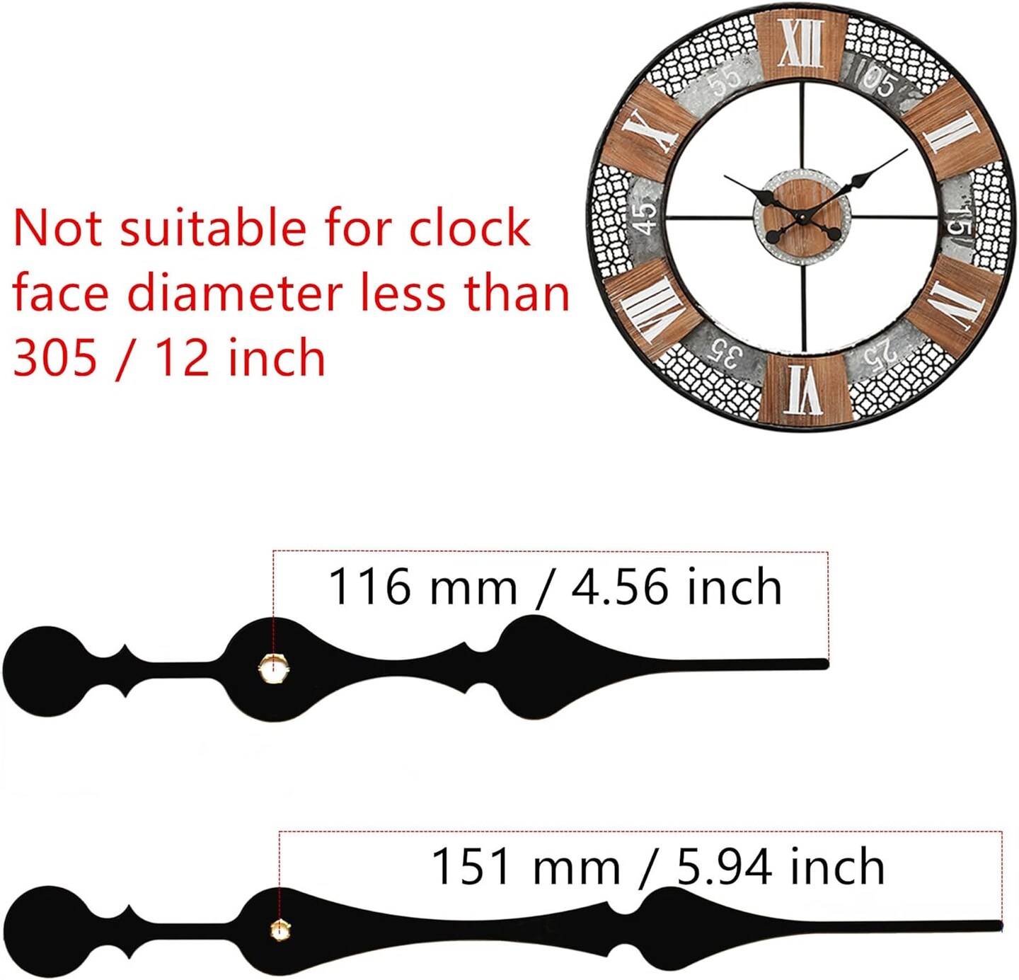 12888 23mm Shaft Clock Movement with 2 Spade Hands to Fit Dials up to 40 cm&#xFF08;15.7 Inches&#xFF09; in Diameter.